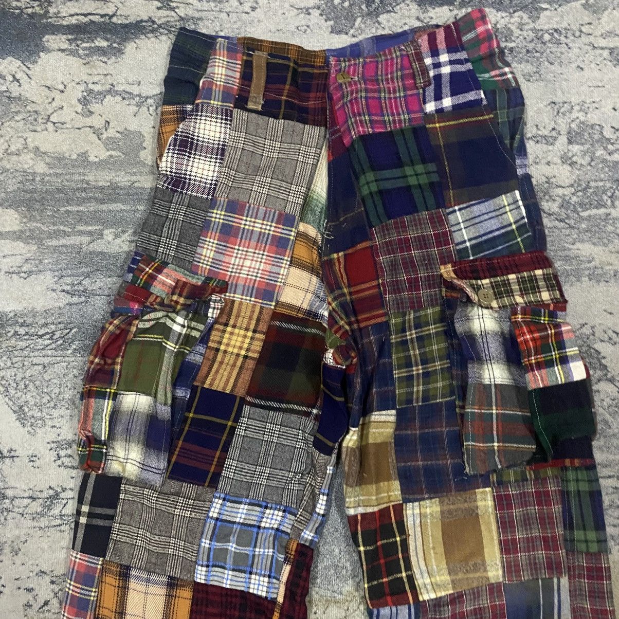 If Six Was Nine Vtg Crazy Multi Patchwork Baggy Cargo Jeans Size US 29 - 2 Thumbnail