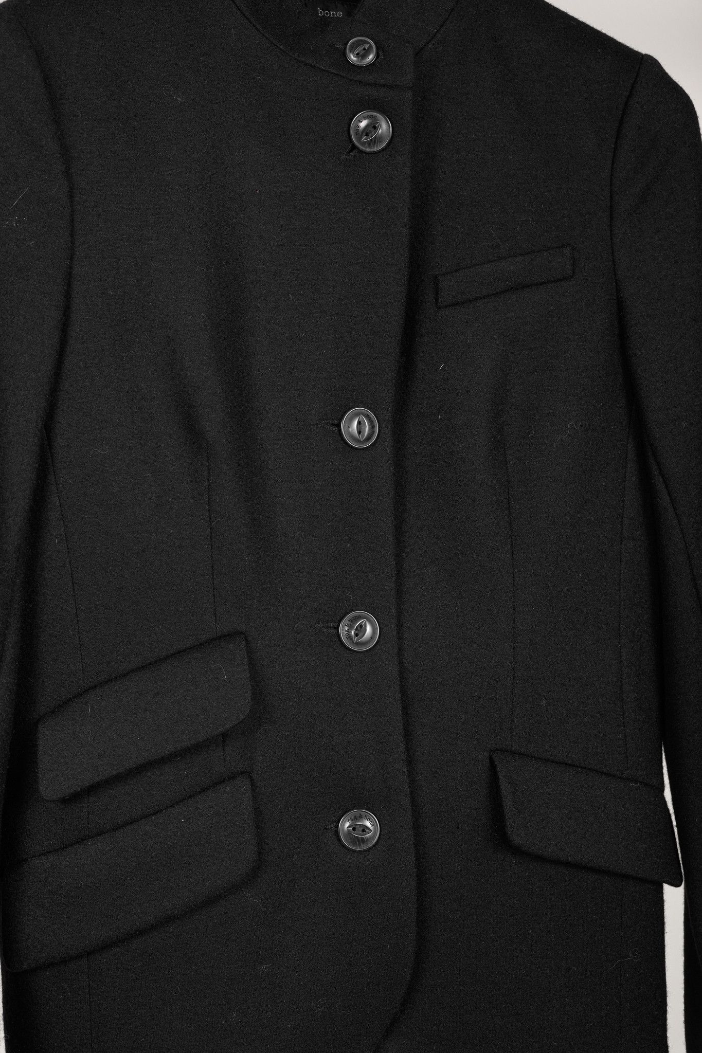 Rag & Bone Slade Black Wool Military Blazer
