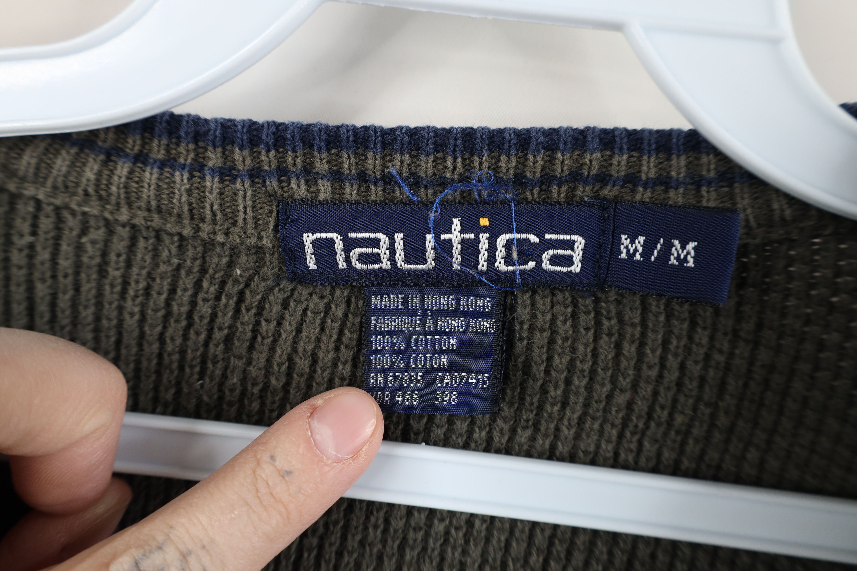 Nautica × Vintage Vintage 90s Nautica Lightweight Cotton Thermal Knit Sweater Size US M / EU 48-50 / 2 - 9 Thumbnail