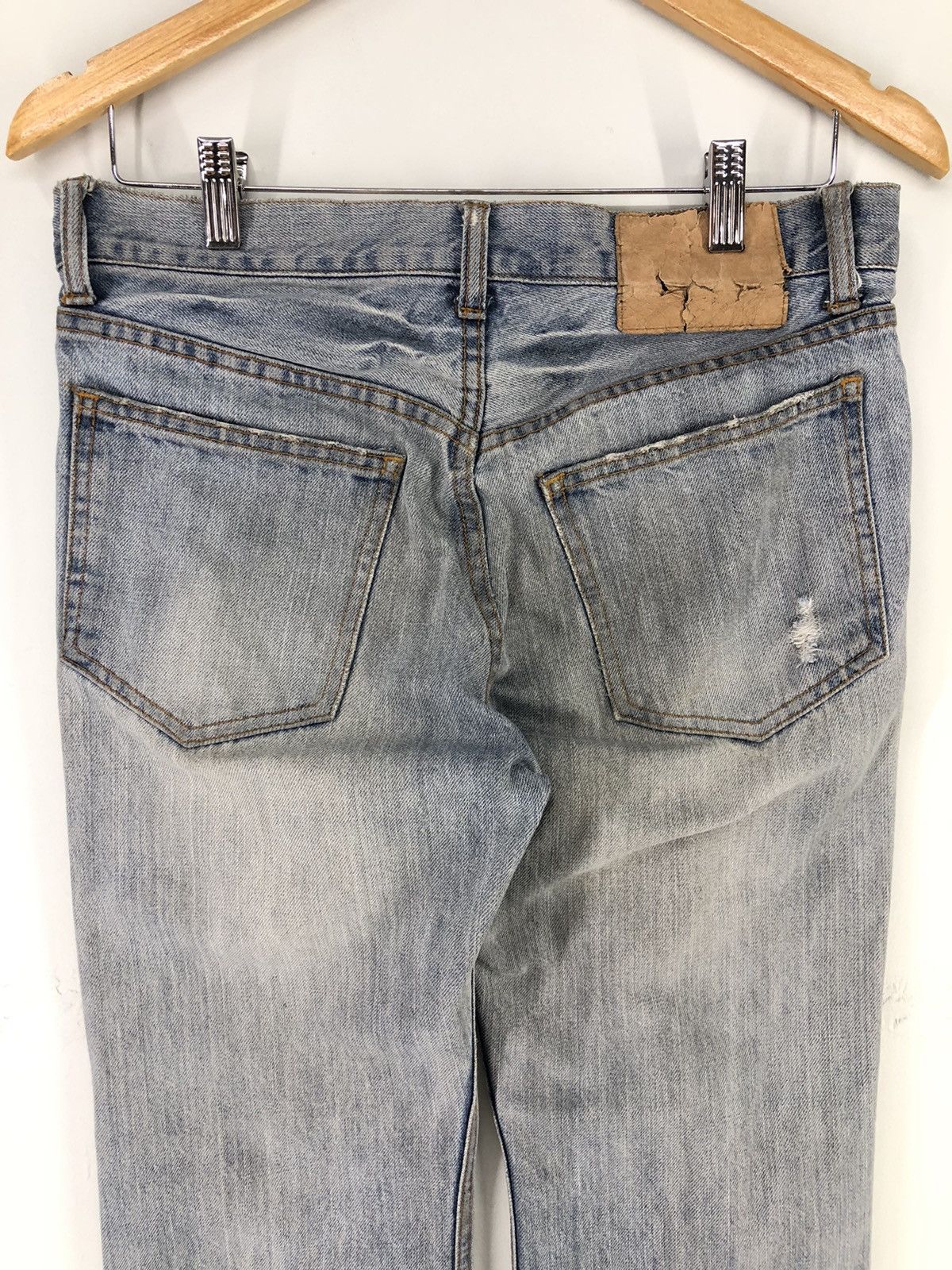 Japanese Brand Vintage Union Station Distressed Light Wash Jeans Size US 30 / EU 46 - 18 Thumbnail