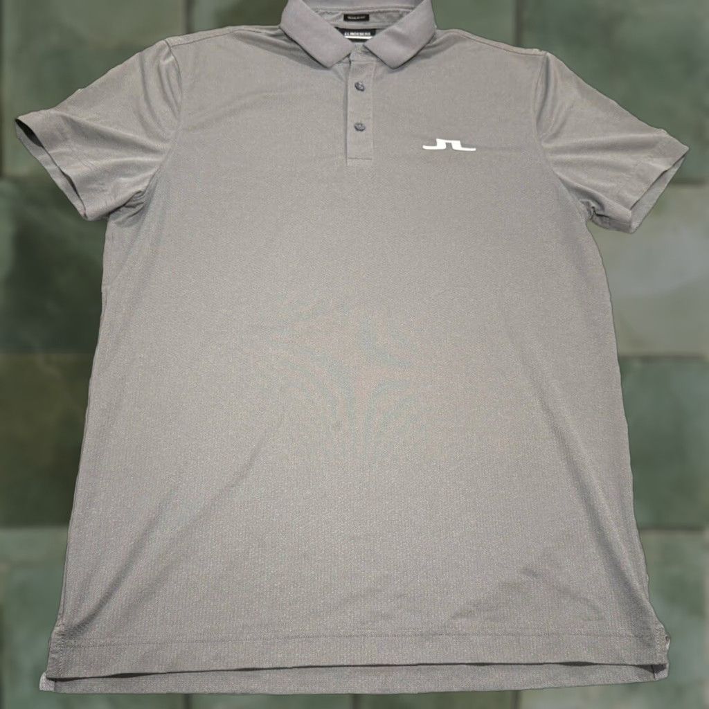 J.Lindeberg J.Lindeberg Mens Golf Shirt M Gray Regular Fit Short Sleeve Polo with Pockets Size US M / EU 48-50 / 2 - 1 Thumbnail