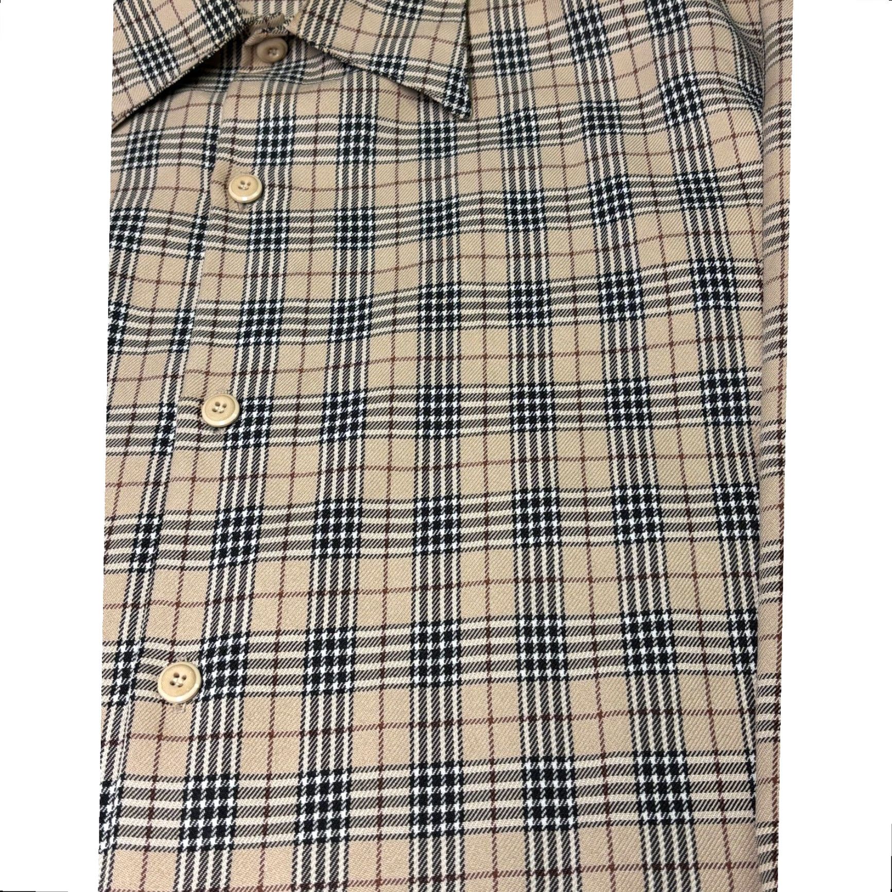 Vintage VINTAGE Smokey Joe's Plaid Button-Up Shirt Mens XL Tan Black Made in USA 565 90s Retro Preppy Casual Workwear Size US XL / EU 56 / 4 - 2 Thumbnail