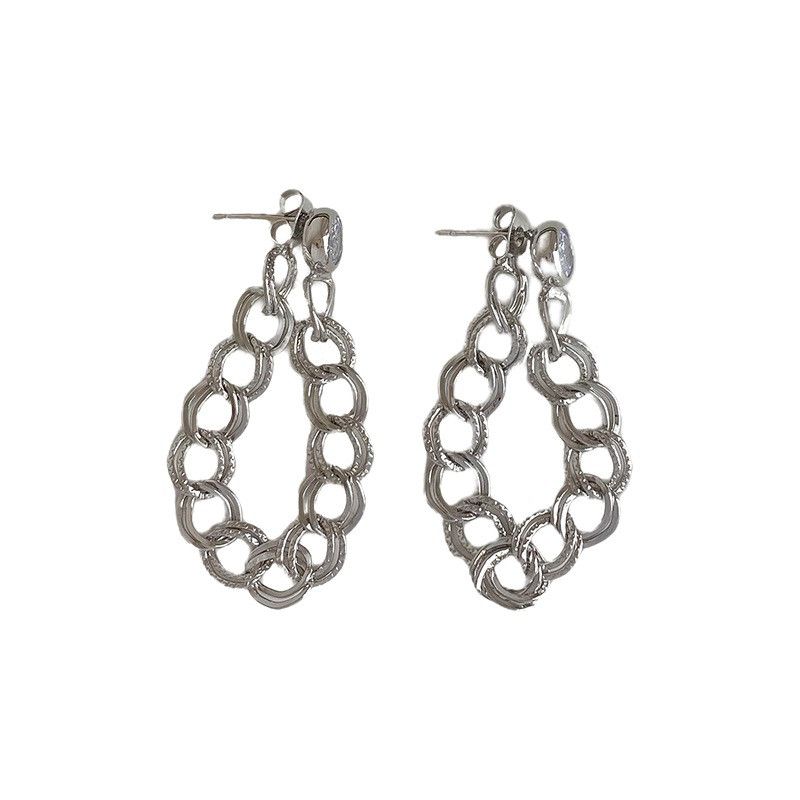 Jewelry Hip-hop Earrings One Pairs Chrome Jewelry Size ONE SIZE - 5 Thumbnail