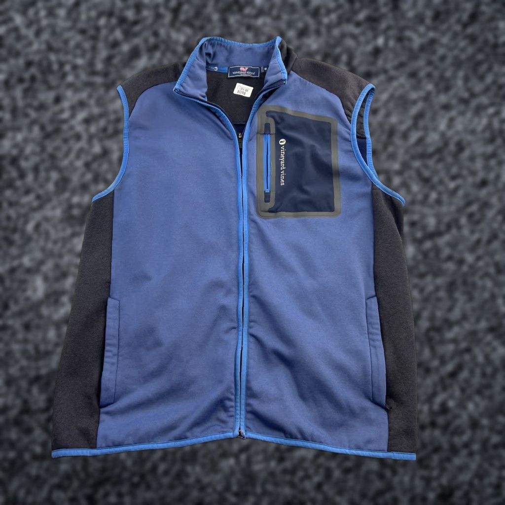 Vineyard Vines Vineyard Vines Vest Mens Medium Blue Full Zip Sleeveless Outdoor Performance Windbreaker Softshell Pockets Logo Zipper Casual Travel Workwear Mens Size US M / EU 48-50 / 2 - 1 Thumbnail