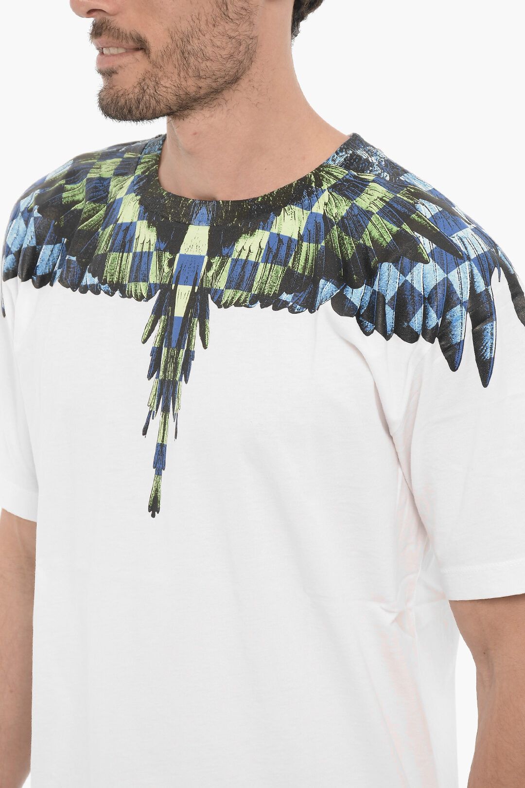 og1mm0824 Chess Wings Crewneck T-Shirt in White
