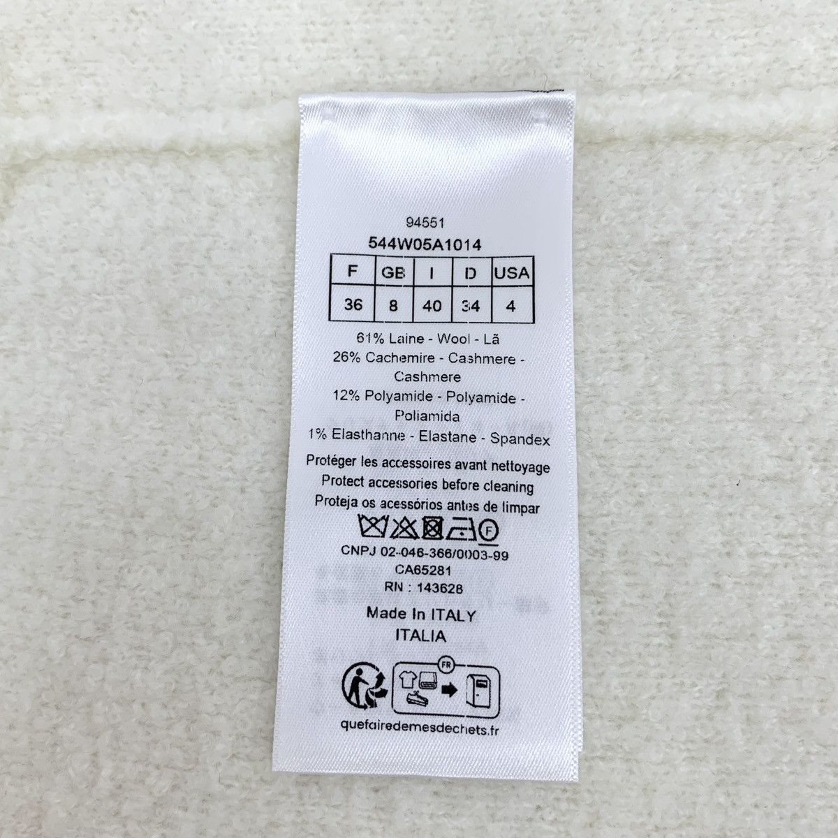Dior Dior Off-white Wool Crew Neck Sleeveless Knit Vest K26WX Size XS / US 0-2 / IT 36-38 - 6 Thumbnail