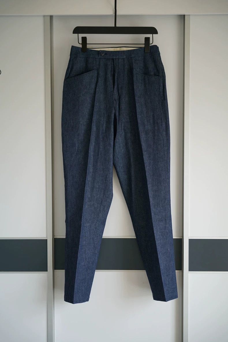 Yohji Yamamoto Yohji Yamamoto Yohji Yamamoto Blue Linen Blend Pants Size US 27 - 1 Thumbnail