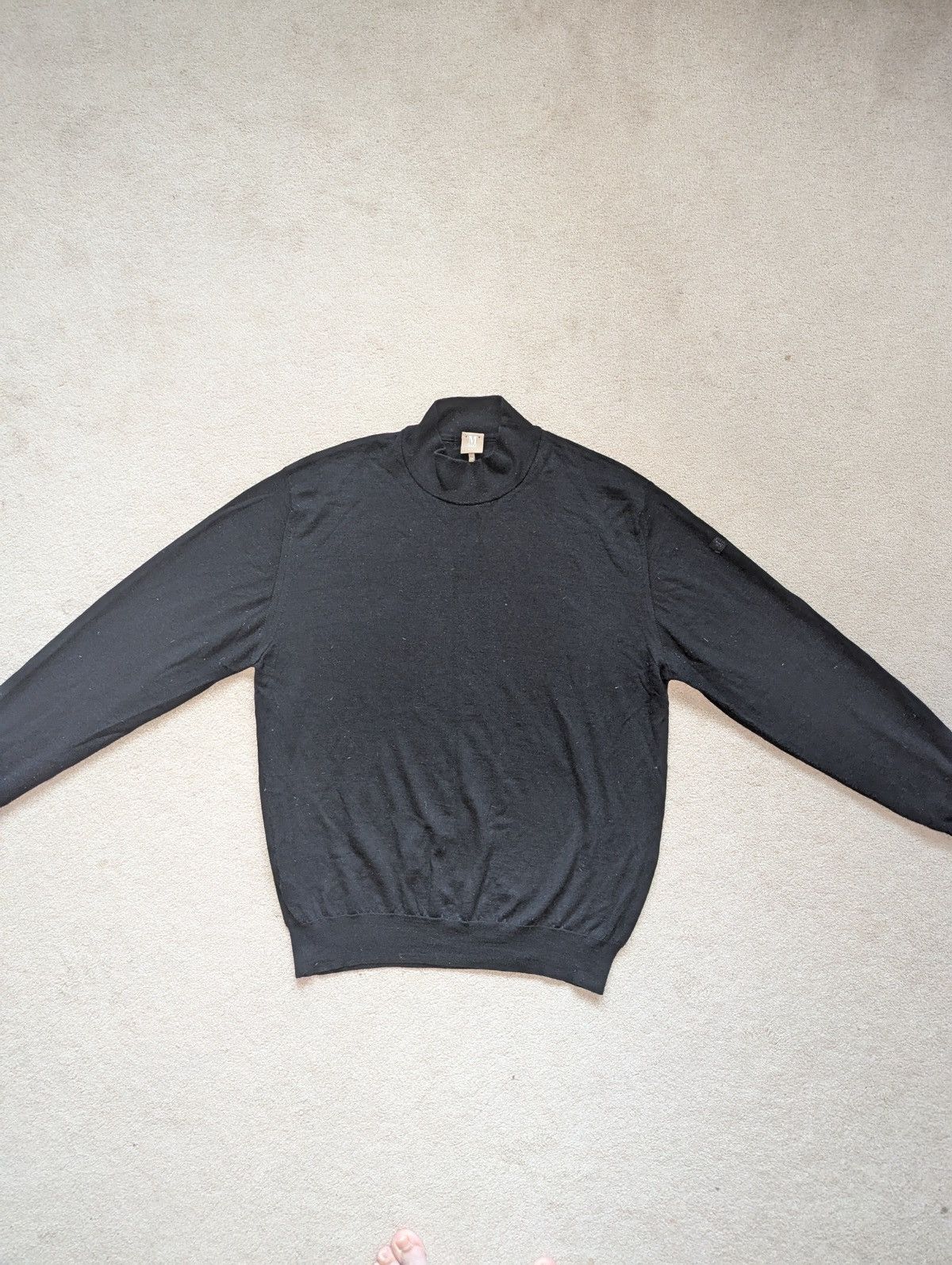 Vintage Maerz Men Merino Wool Cashmere Silk Black Sweater Size 54 Size US L / EU 52-54 / 3 - 4 Thumbnail