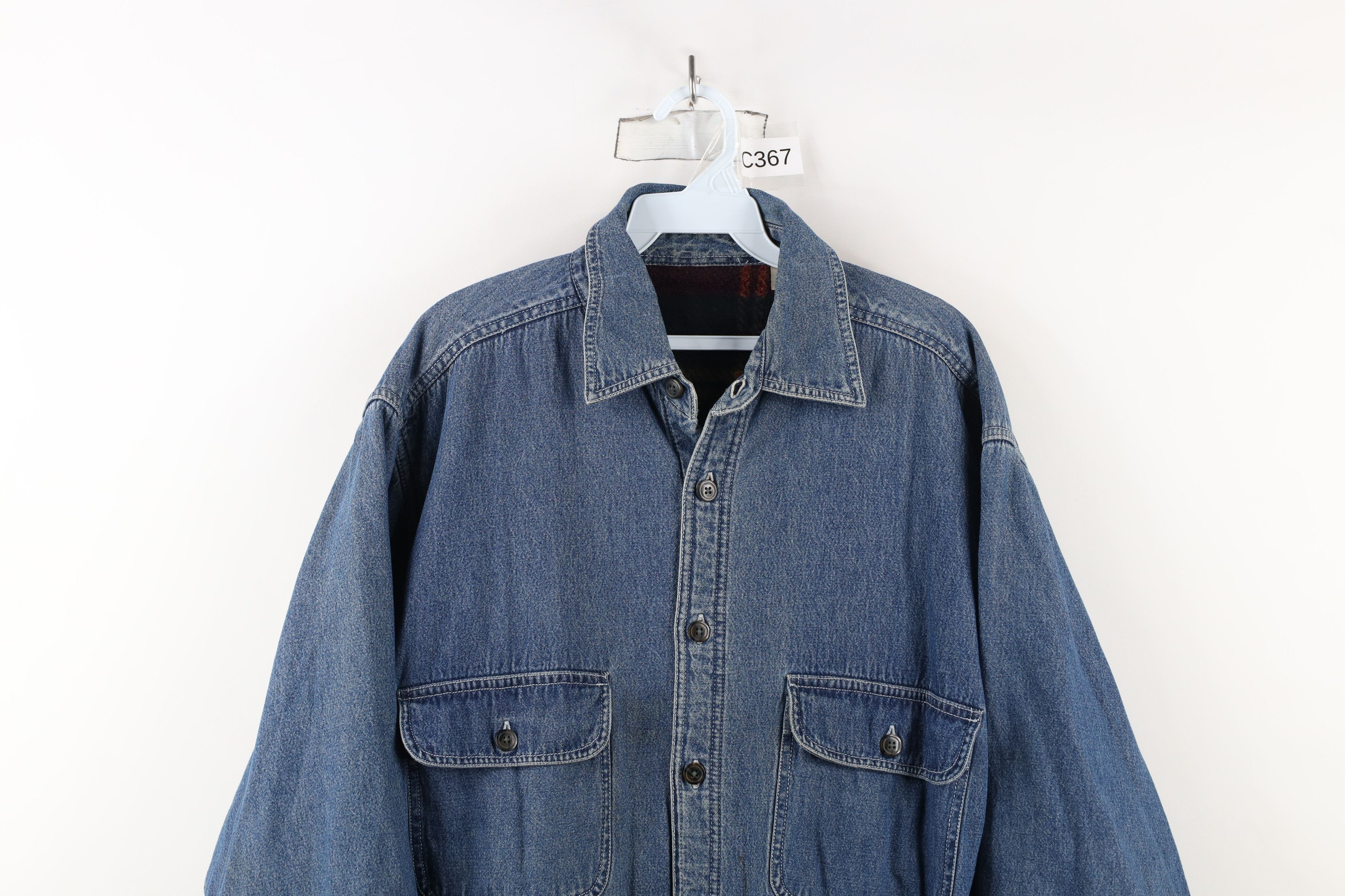 Vintage Vintage 90s Streetwear Jean Button Shirt Jacket Jac Shirt Size US L / EU 52-54 / 3 - 2 Thumbnail
