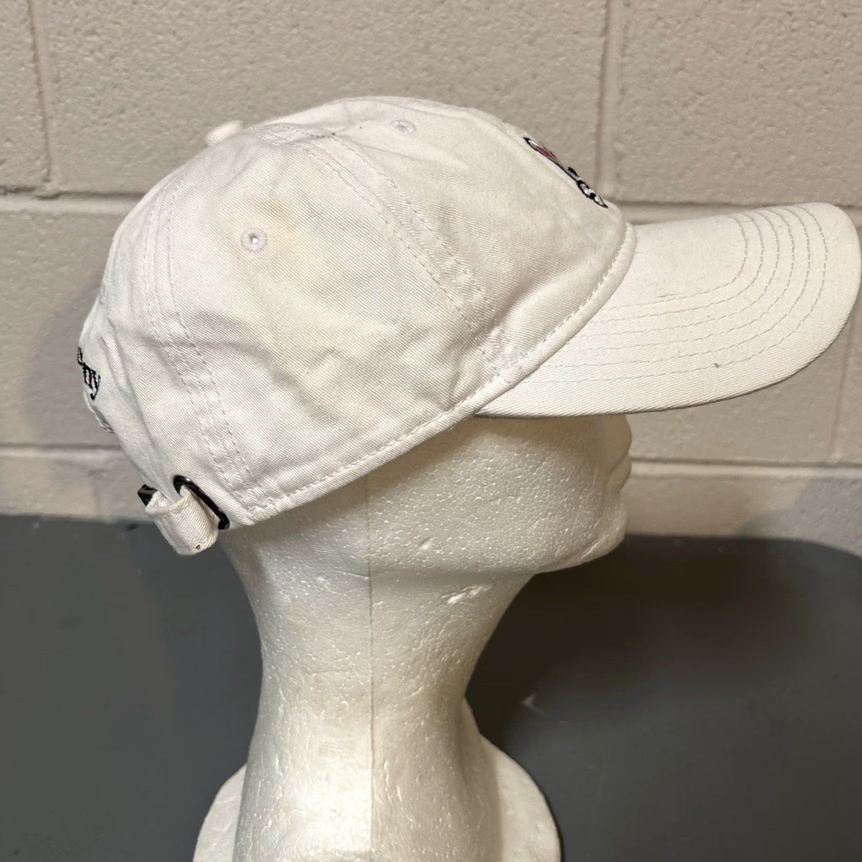 Psycho Bunny Psycho Bunny Mens Baseball Cap OS White Embroidered Silver Big Bunny Adjustable Cap OS Size ONE SIZE - 4 Thumbnail