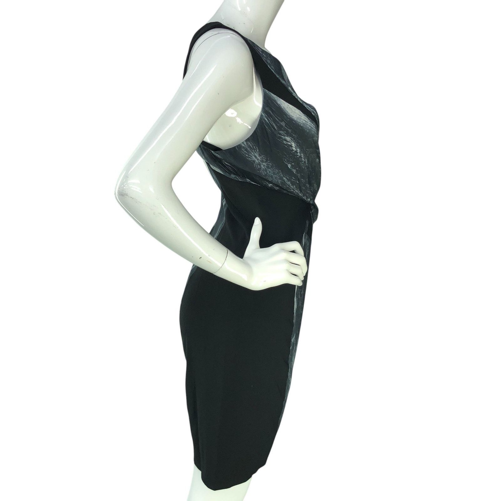 Helmut Lang Helmut Lang Size 4 Dress Vertebrae Print Silk Sheath V Neck Size S / US 4 / IT 40 - 9 Thumbnail