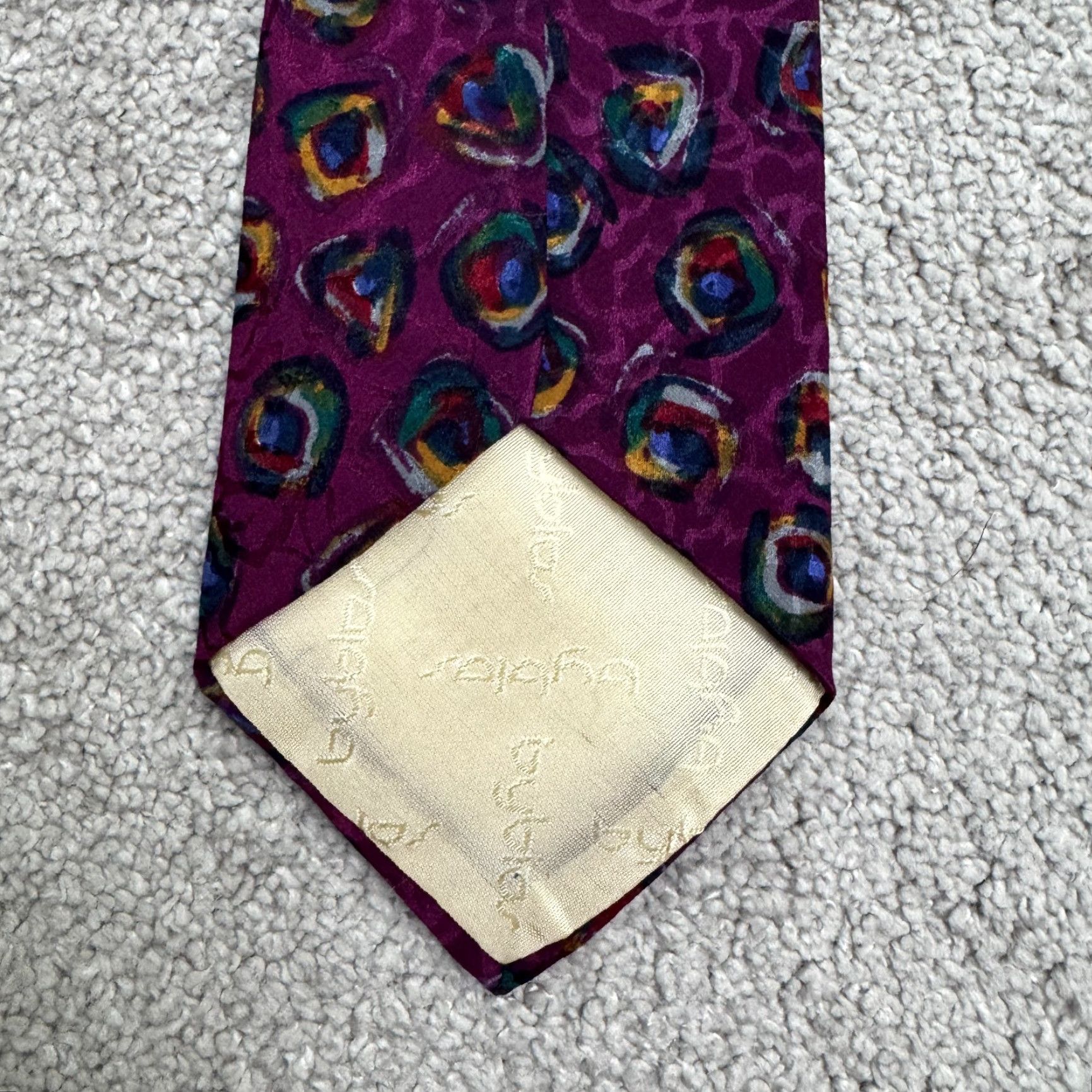 Byblos VINTAGE Byblos Tie Geometric 100% Silk Purple Mens One Size Classic Length 57"-60" Canada Mens Size ONE SIZE - 7 Thumbnail