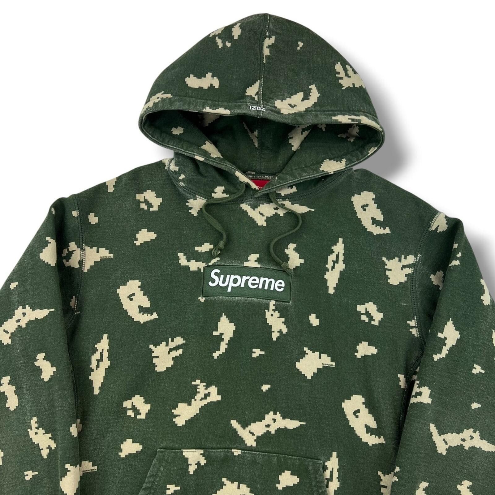 Supreme Olive Box Logo Hoodie | Grailed