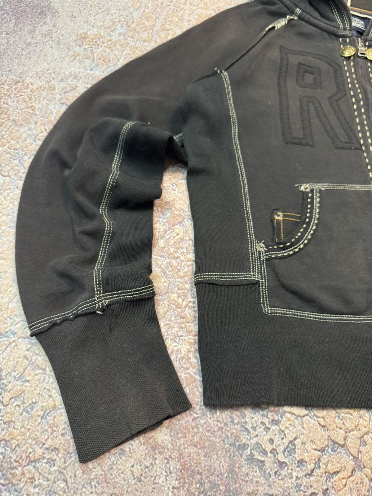 Polo Ralph Lauren Y2K Polo Ralph Lauren White Stitch Big Logo Zip Up Hoodie Size M / US 6-8 / IT 42-44 - 2 Thumbnail
