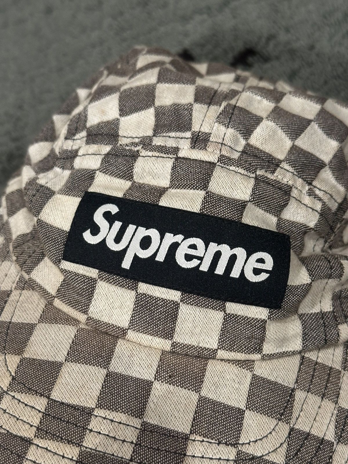 Supreme SS18 Supreme Checkerboard Box Logo Adjustable Hat Size ONE SIZE - 2 Thumbnail
