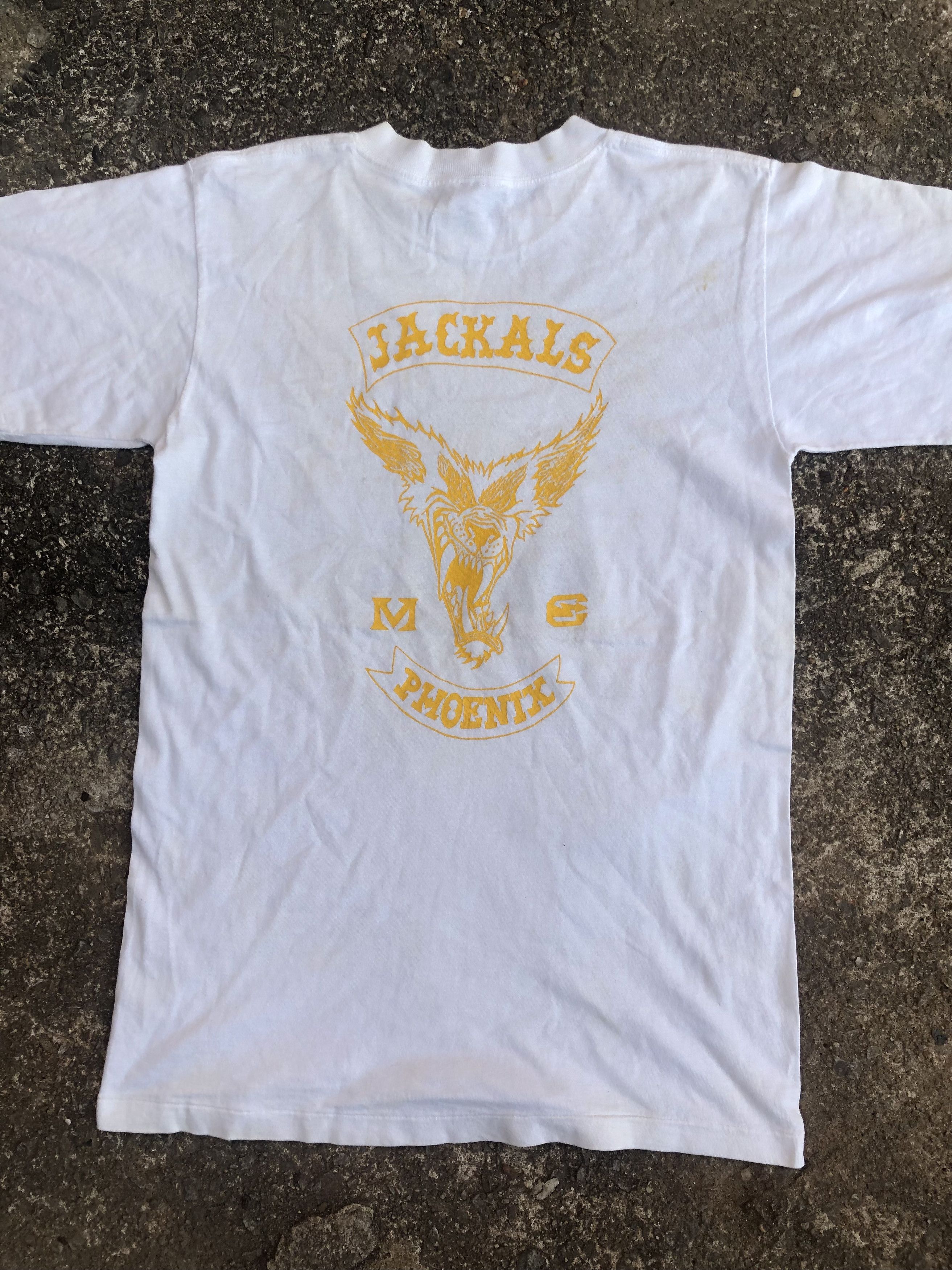 Vintage 🔥Vintage JACKALS PHOENIX MOTORCYCLE CLUB T-Shirt Size US M / EU 48-50 / 2 - 4 Thumbnail
