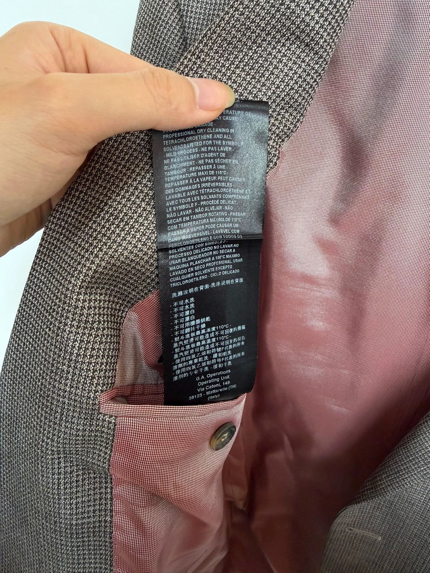 Giorgio Armani Giorgio Armani Wool Silk Blend Blazer 50 Grey Woven Size 50S - 8 Thumbnail