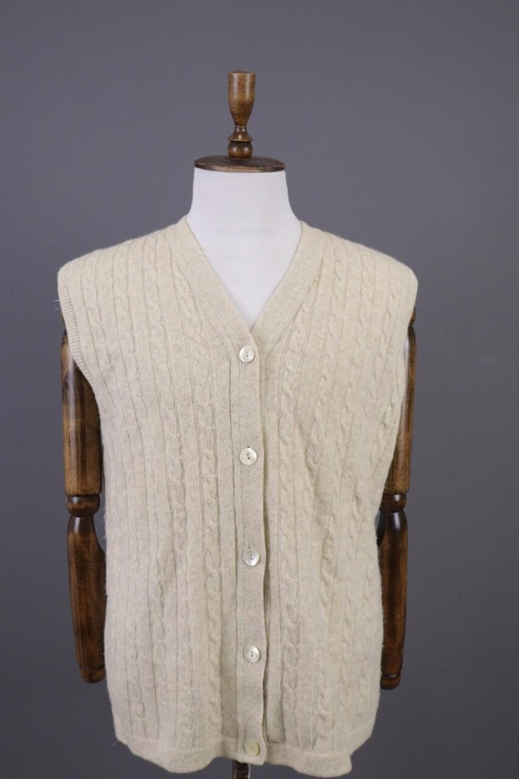 Morgano Morgano Beige Wool Angora Cashmere Gillet Jacket Size 48 Size US M / EU 48-50 / 2 - 1 Thumbnail