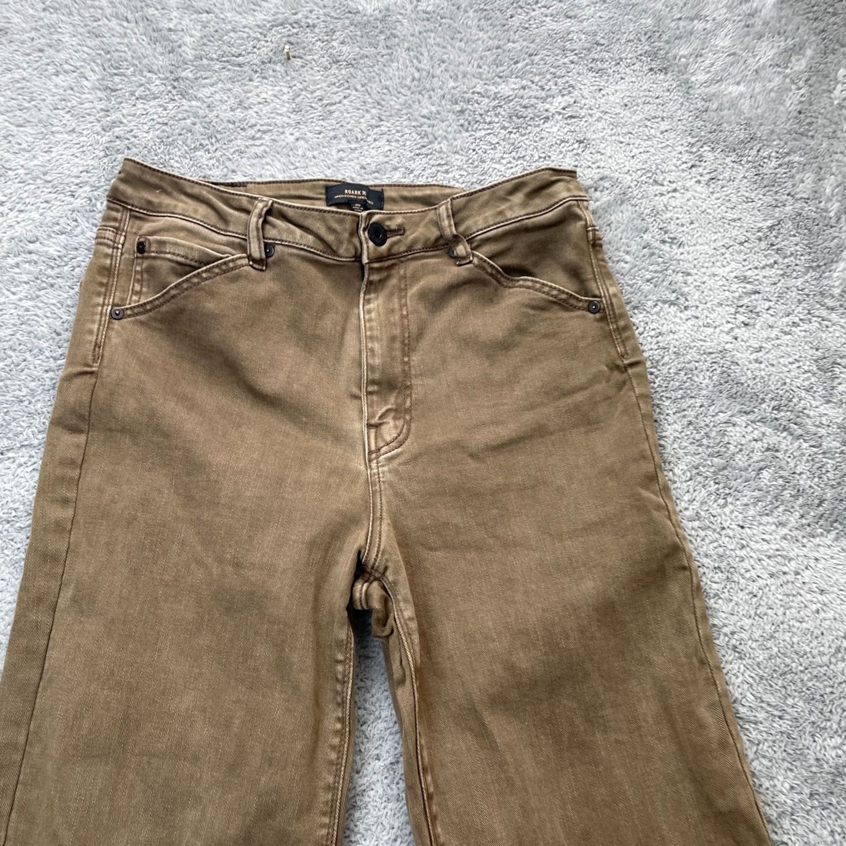 Roark Roark Jeans Mens 30 Brown Straight Leg Logo Cotton Stretch Workwear Classic Size US 30 / EU 46 - 5 Thumbnail