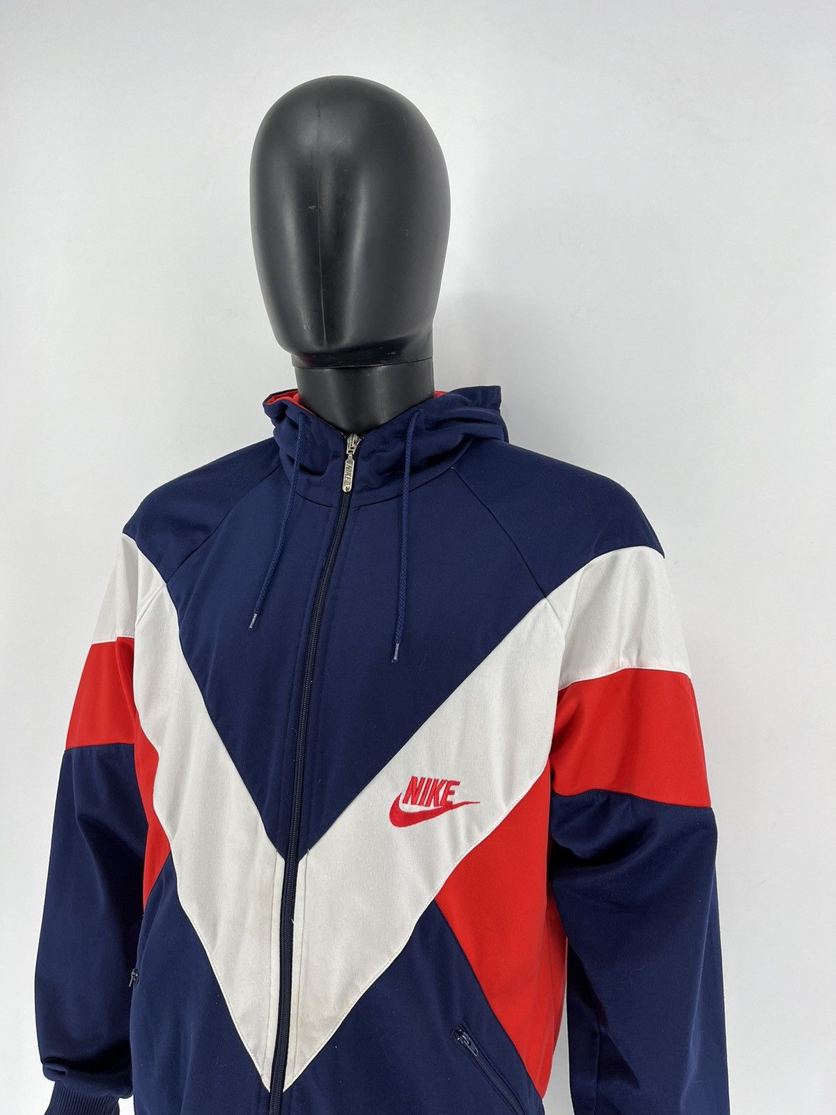 Nike × Vintage Nike Vintage 90s Sweatshirt Zip Swoosh Hype Rare Size US L / EU 52-54 / 3 - 7 Thumbnail