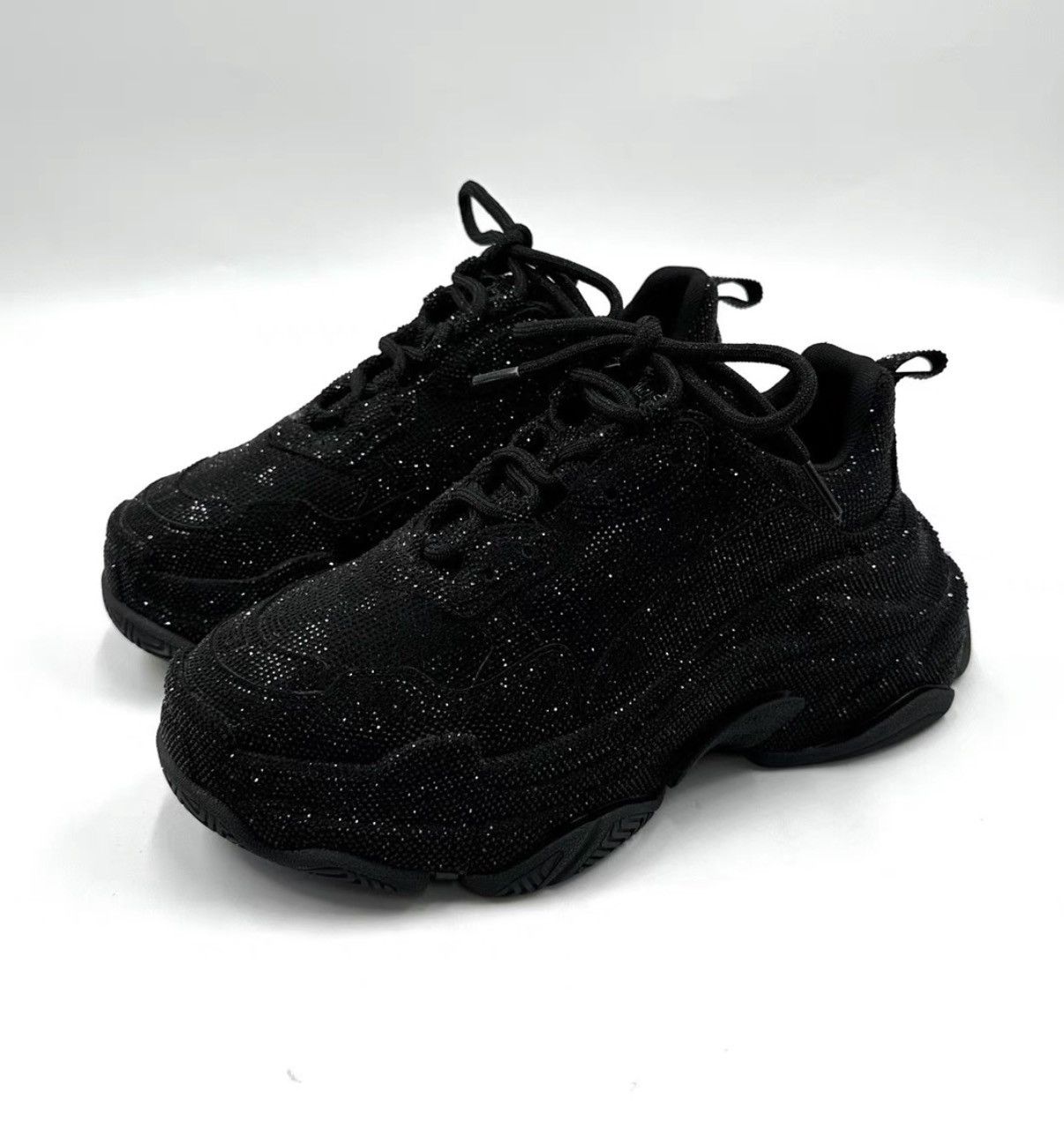 Balenciaga Balenciaga Triple S Black Full Crystal Dad Sneakers K12 Size US 7.5 / IT 37.5 - 1 Thumbnail