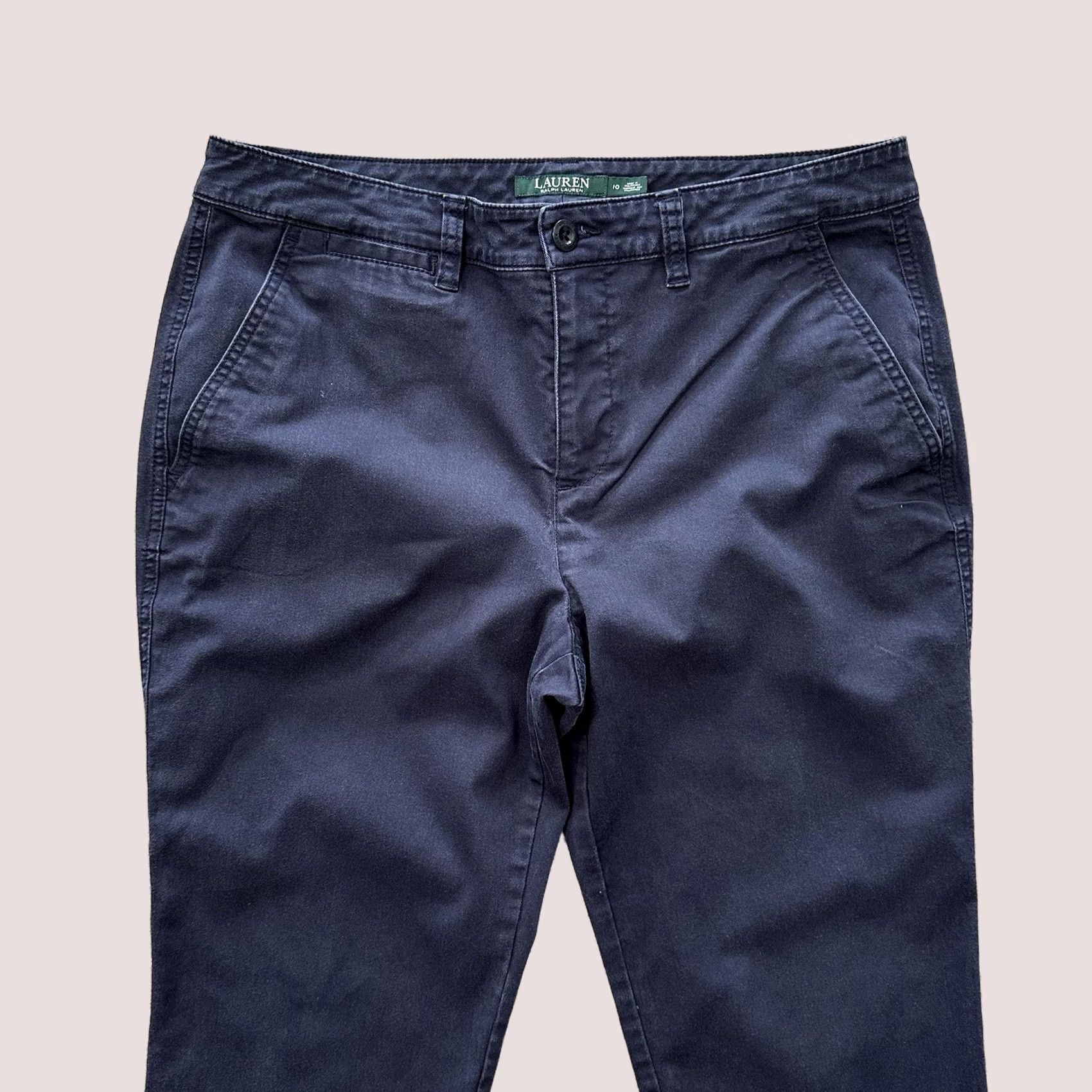 Ralph Lauren Lauren Ralph Lauren Pants Womens 10 Chino Straight Stretch Cotton Twill Navy Blue 33x28 Size 24" / US 00 / IT 34 - 1 Thumbnail