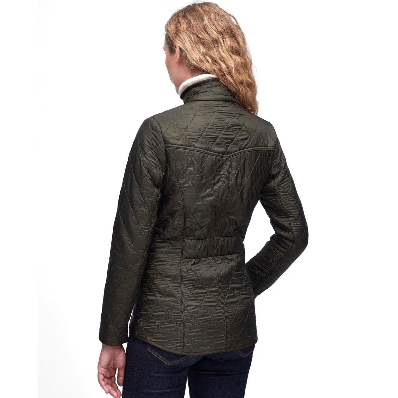 Barbour Barbour Cavalry Polarquilt Jacket Dark Olive Green LQU0087OL91 Women's USA 4 Size S / US 4 / IT 40 - 3 Thumbnail
