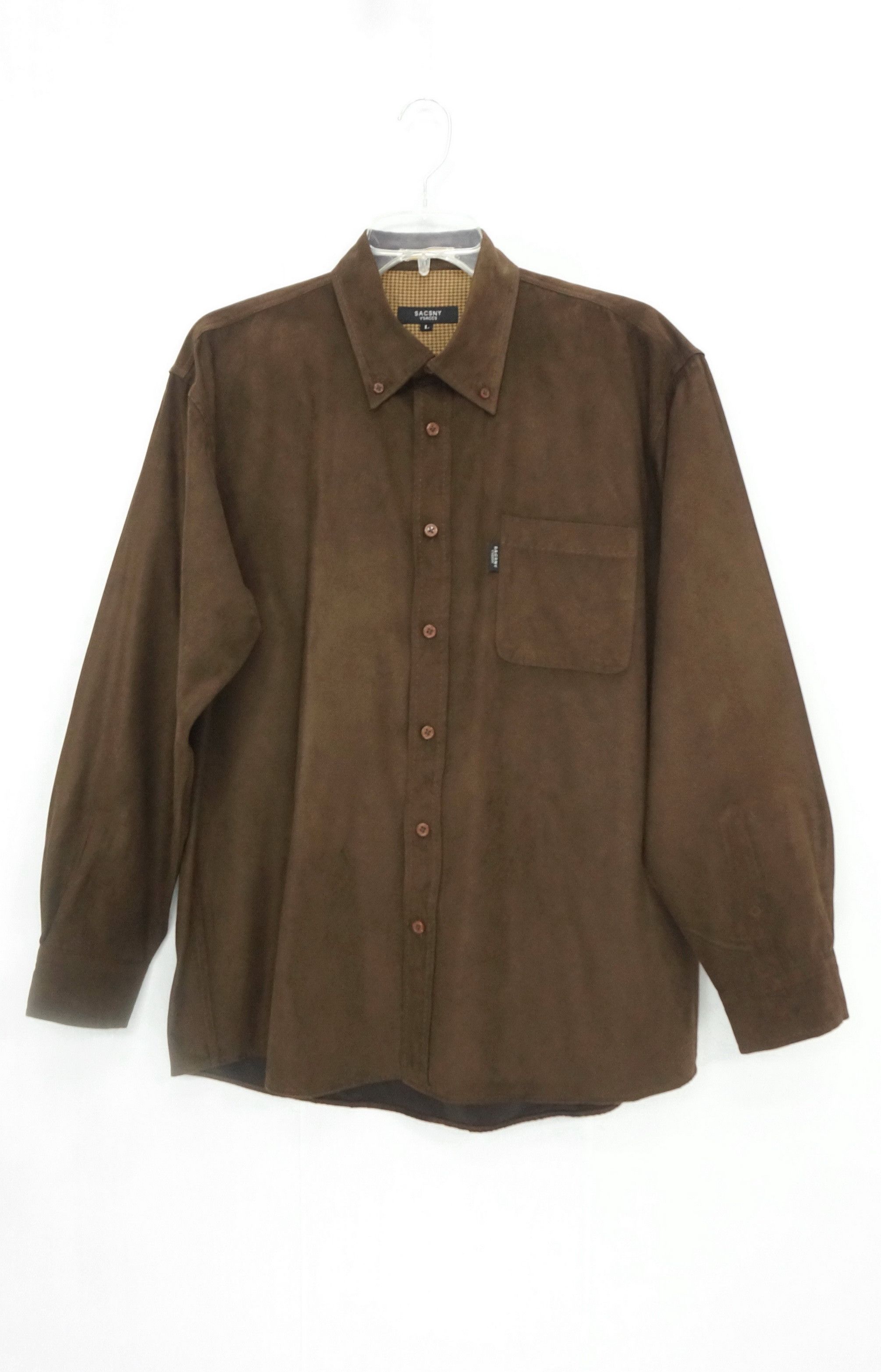 Japanese Brand Sacsny Y'SACCS Yohji Yamamoto Suede Feel Rayon Shirt Size US L / EU 52-54 / 3 - 1 Thumbnail