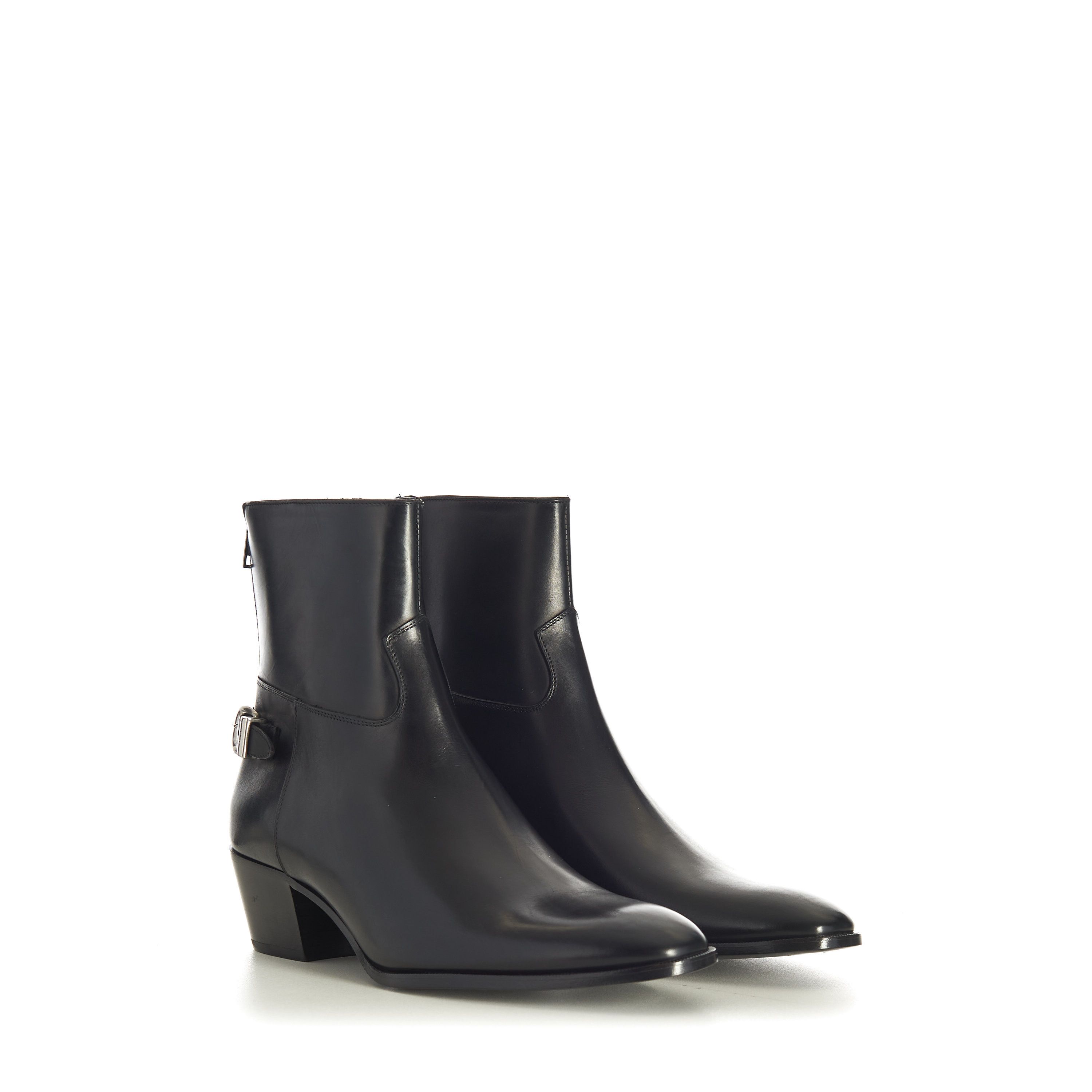 Celine Black Leather Zipped Isaac Ankle Boots - Back Buckle Size US 9 / EU 42 - 1 Thumbnail