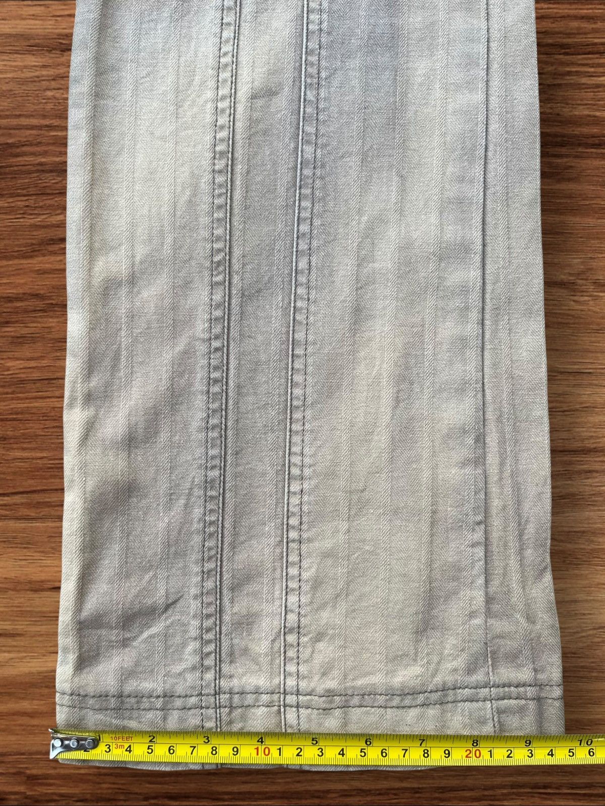 Japanese Brand Vintage Grunge Stripped Sun Faded Double Pocket Flare Pants Size US 29 - 13 Thumbnail