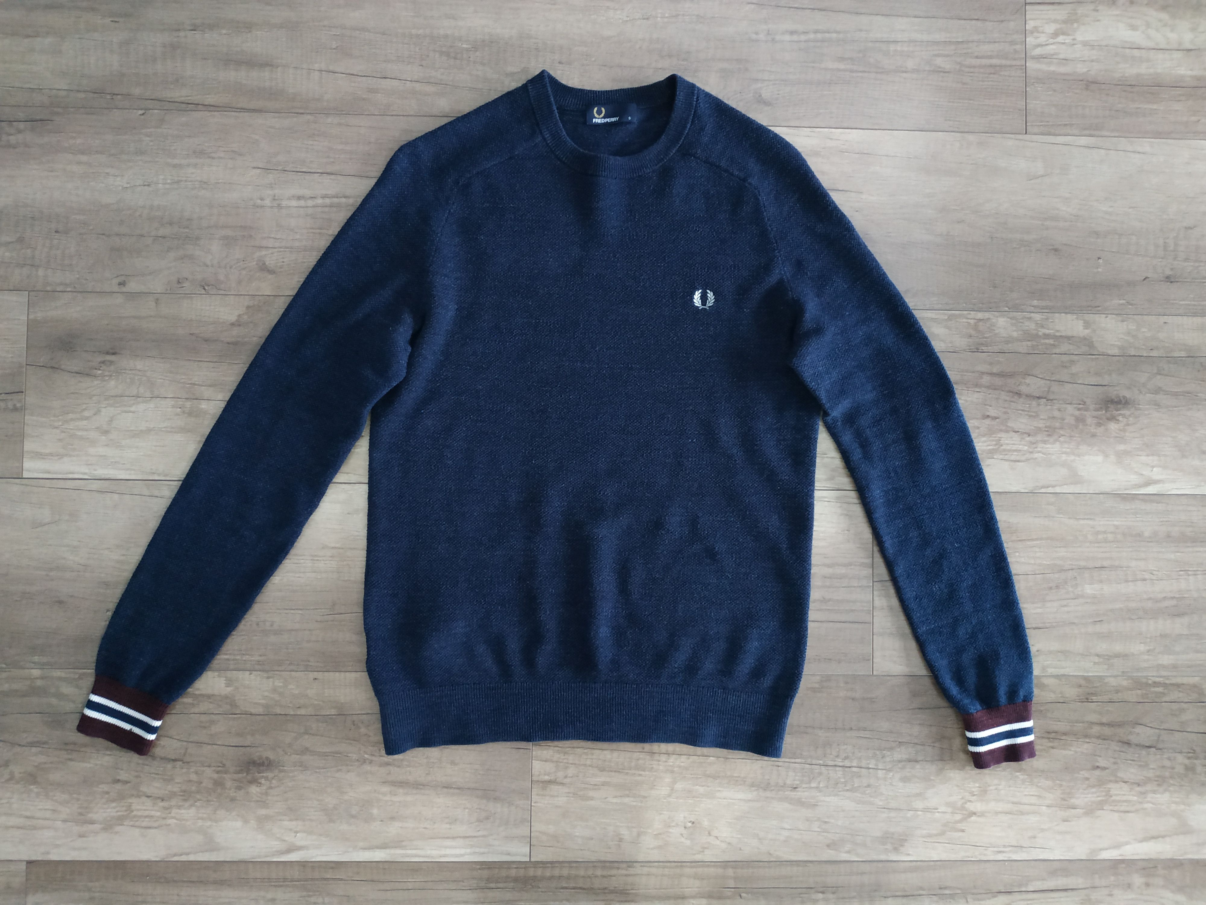 Fred Perry Fred Perry Men's Navy Knit Sweater Jumper Pullover, s. SMALL Size US S / EU 44-46 / 1 - 1 Thumbnail