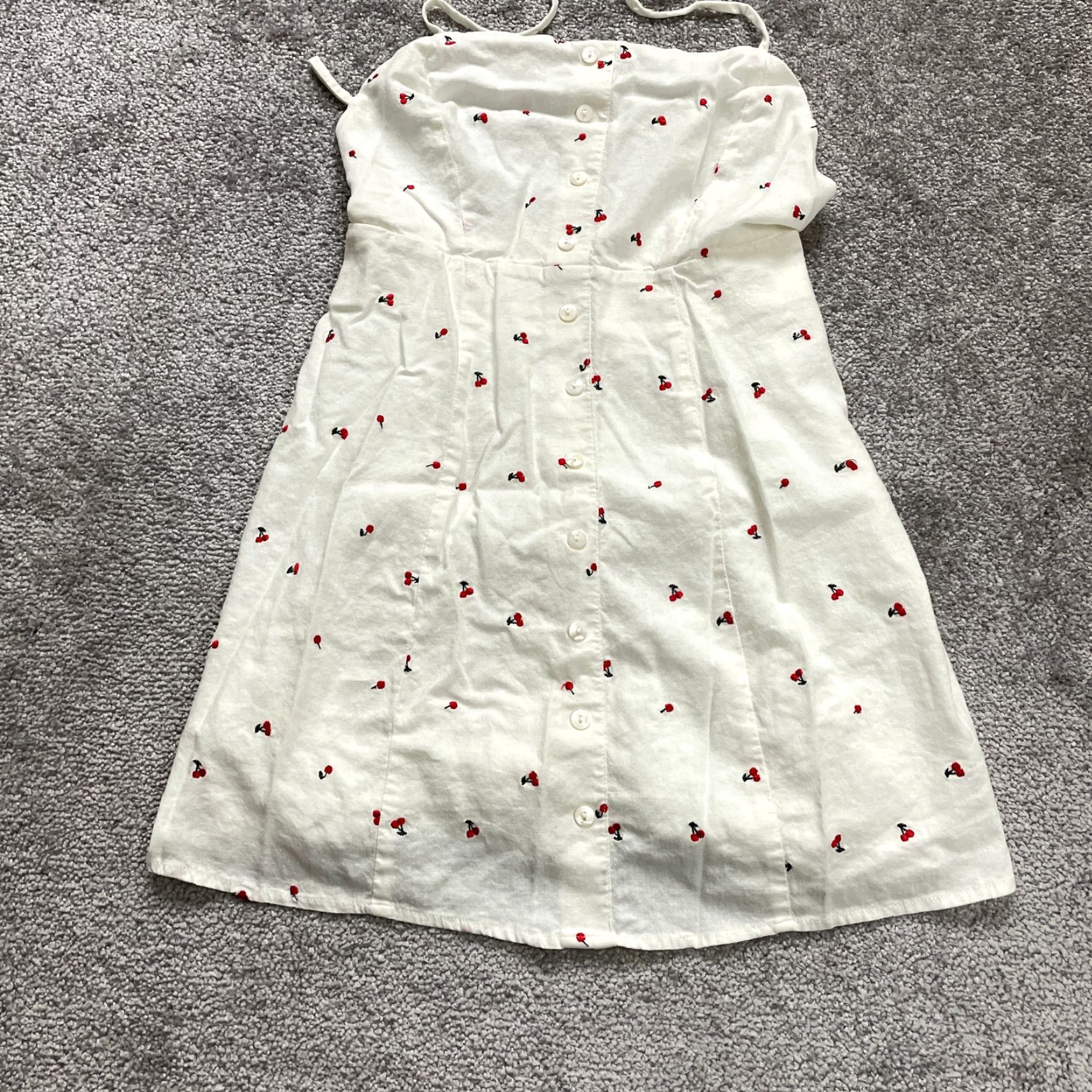 Vintage Capulet White Floral Sundress Womens XS Backless Knee Length Embroidered Linen Size XS / US 0-2 / IT 36-38 - 2 Thumbnail