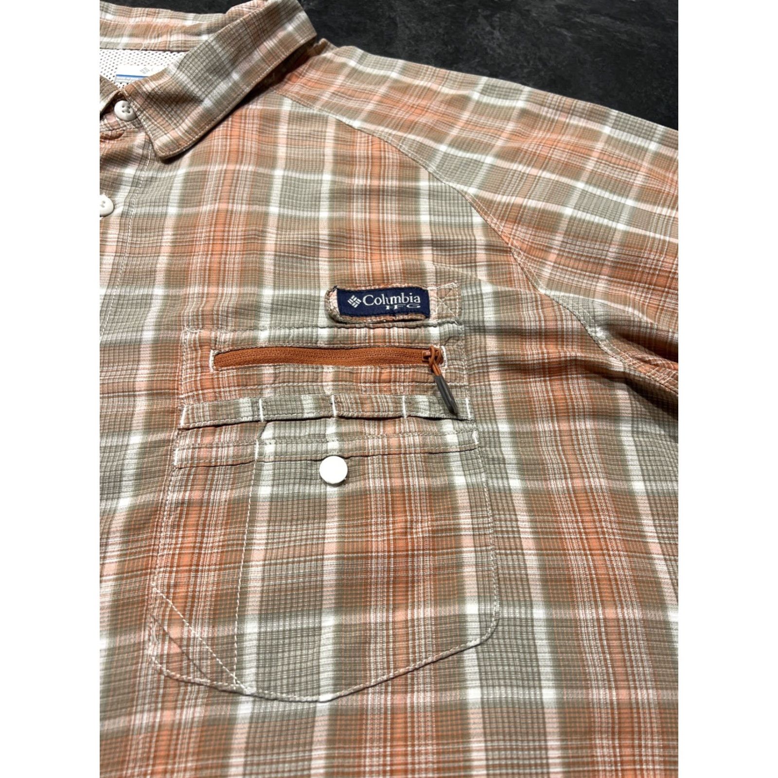 Vintage Columbia Men's XL Short Sleeve Button-Up Shirt Brown Plaid Outdoor Fishing Vented PFG Size US XL / EU 56 / 4 - 3 Thumbnail
