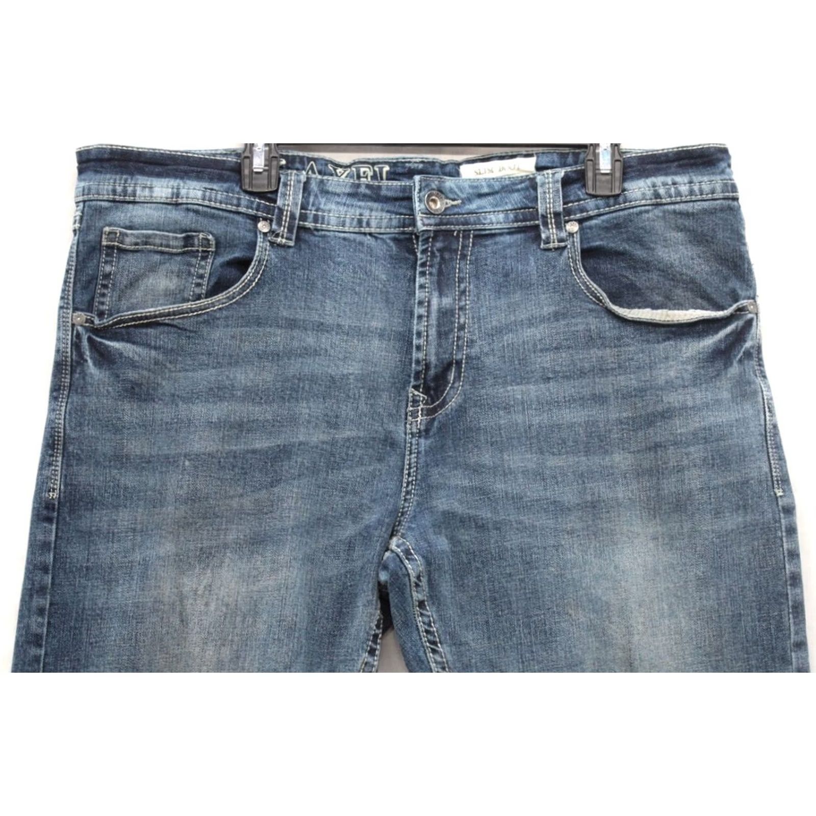 Vintage TK Axel Slim Bootcut Jeans Mens 40x31 Blue Denim Cotton Blend Embroidered Size US 40 / EU 56 - 2 Thumbnail