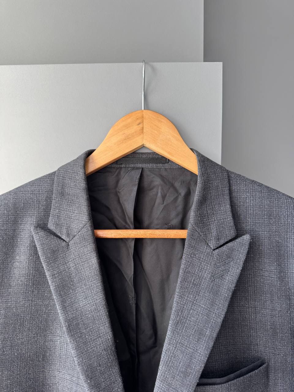 The Kooples The Kooples Fitted Check Blazer Gray Wool Size 50 Size 50S - 2 Thumbnail