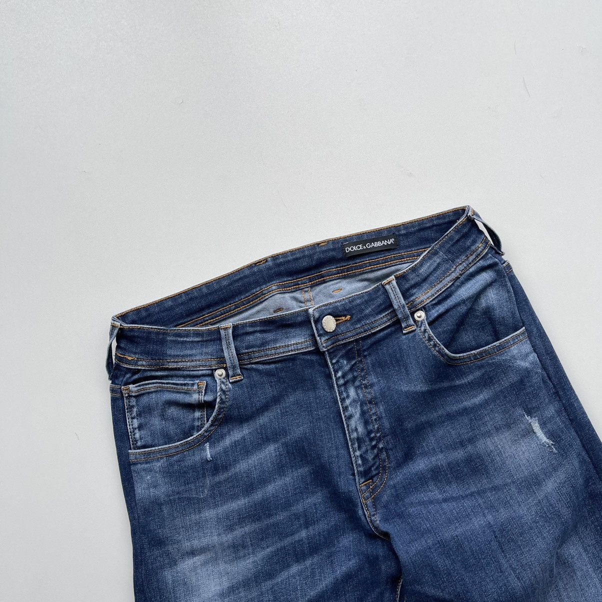Dolce & Gabbana Dolce & Gabbana Leopard Logo Distressed Straight Jeans Blue Size 32" / US 10 / IT 46 - 2 Thumbnail