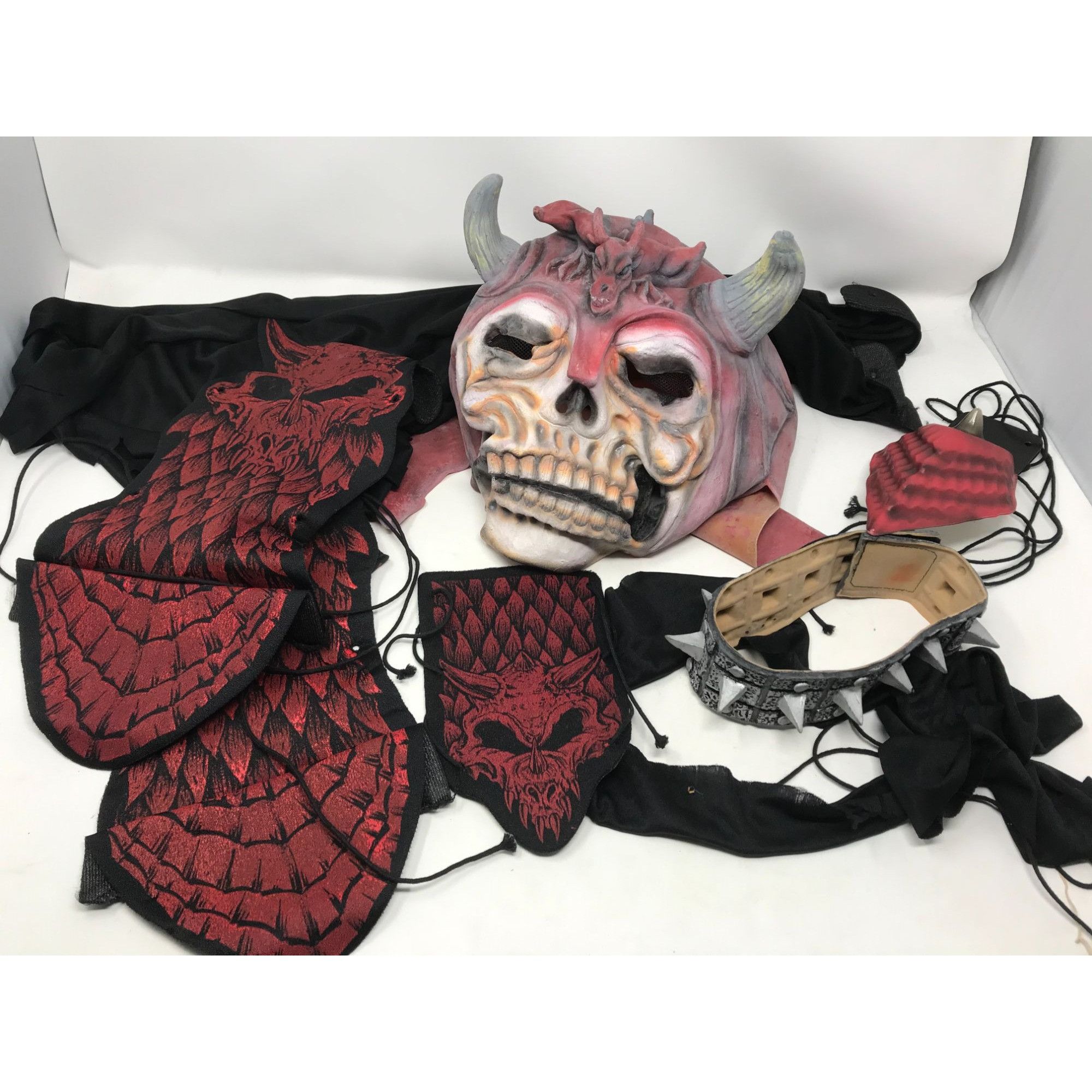 Other Halloween Horned Skull Adult Latex Mask w shin guards, cape Size ONE SIZE - 1 Thumbnail