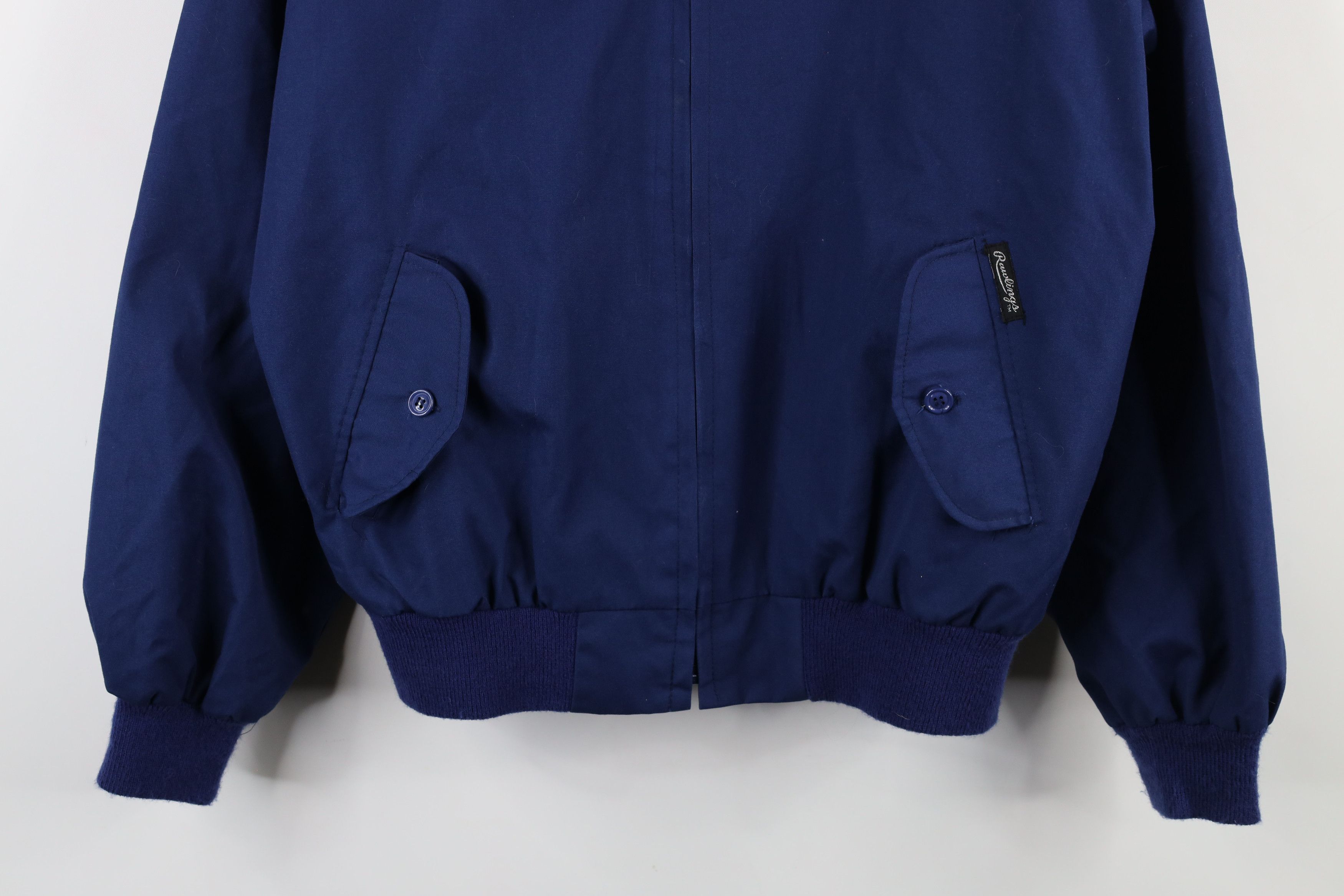 Vintage Vintage 80s 90s Rawlings Lined Cafe Racer Bomber Jacket Blue Size US M / EU 48-50 / 2 - 3 Thumbnail