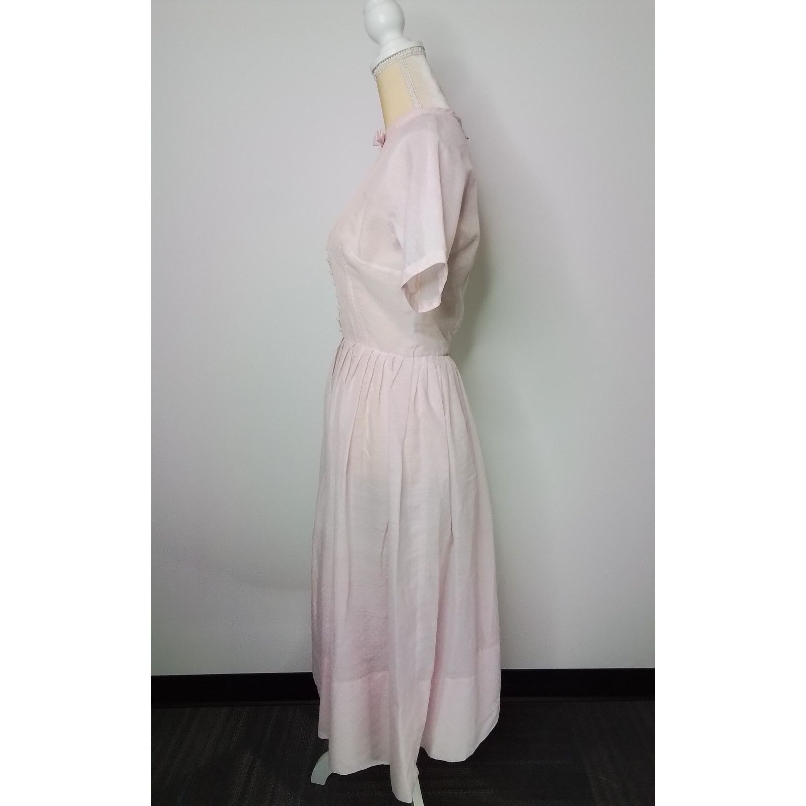 Other Vintage L'Aiglon Dress Women's Pale Pink Short Sleeve Size L / US 10 / IT 46 - 4 Thumbnail
