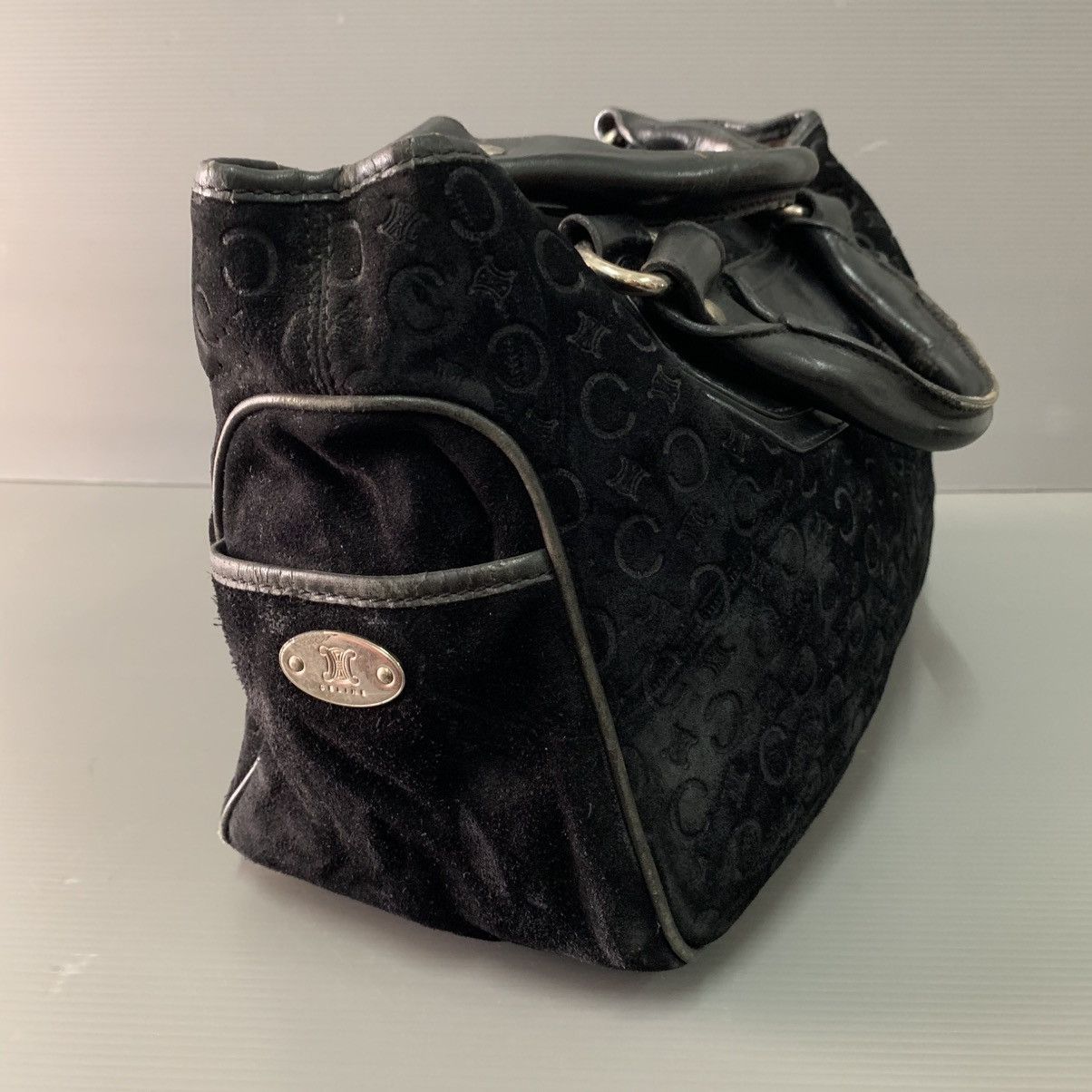 Celine Celine Suede Leather Black Handbag Size ONE SIZE - 4 Thumbnail
