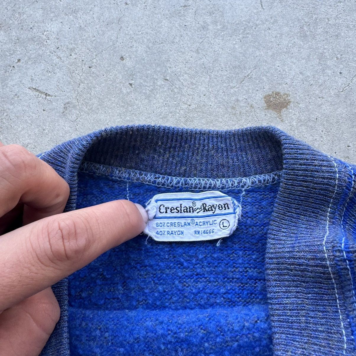 Sears VINTAGE BLUE STRIPED ACRYLIC 60s TEE! Size US L / EU 52-54 / 3 - 7 Thumbnail