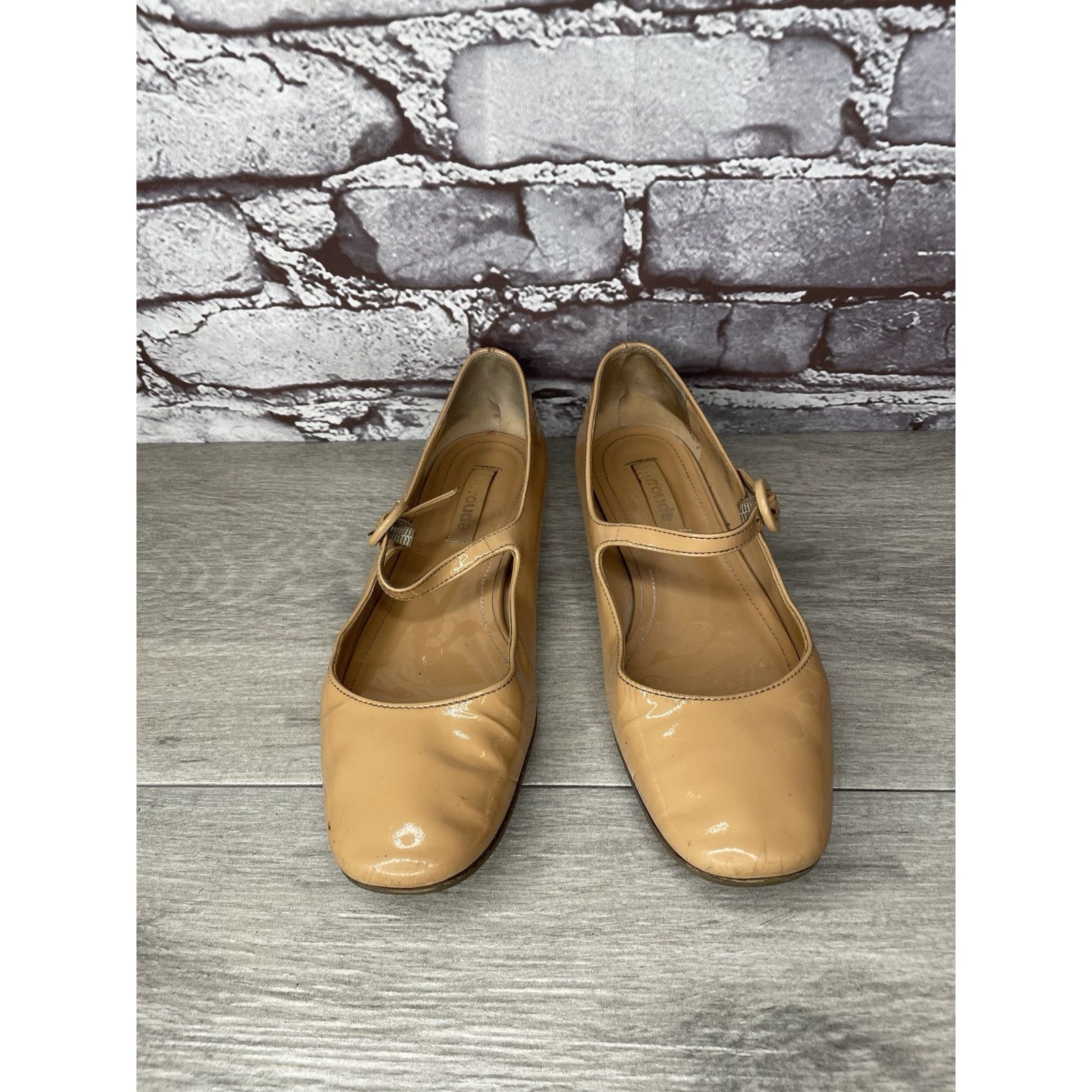 Other LARROUDE Vibram Nude Patent Leather Mary Jane Flats Shoes Wo Size US 5 / IT 35 - 4 Thumbnail