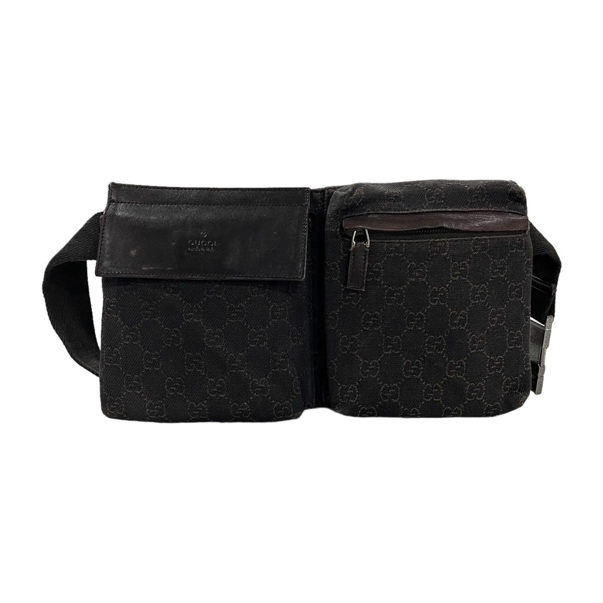image of Gucci Monogram Crossbody Belt Waist Bag in Brown, Women's