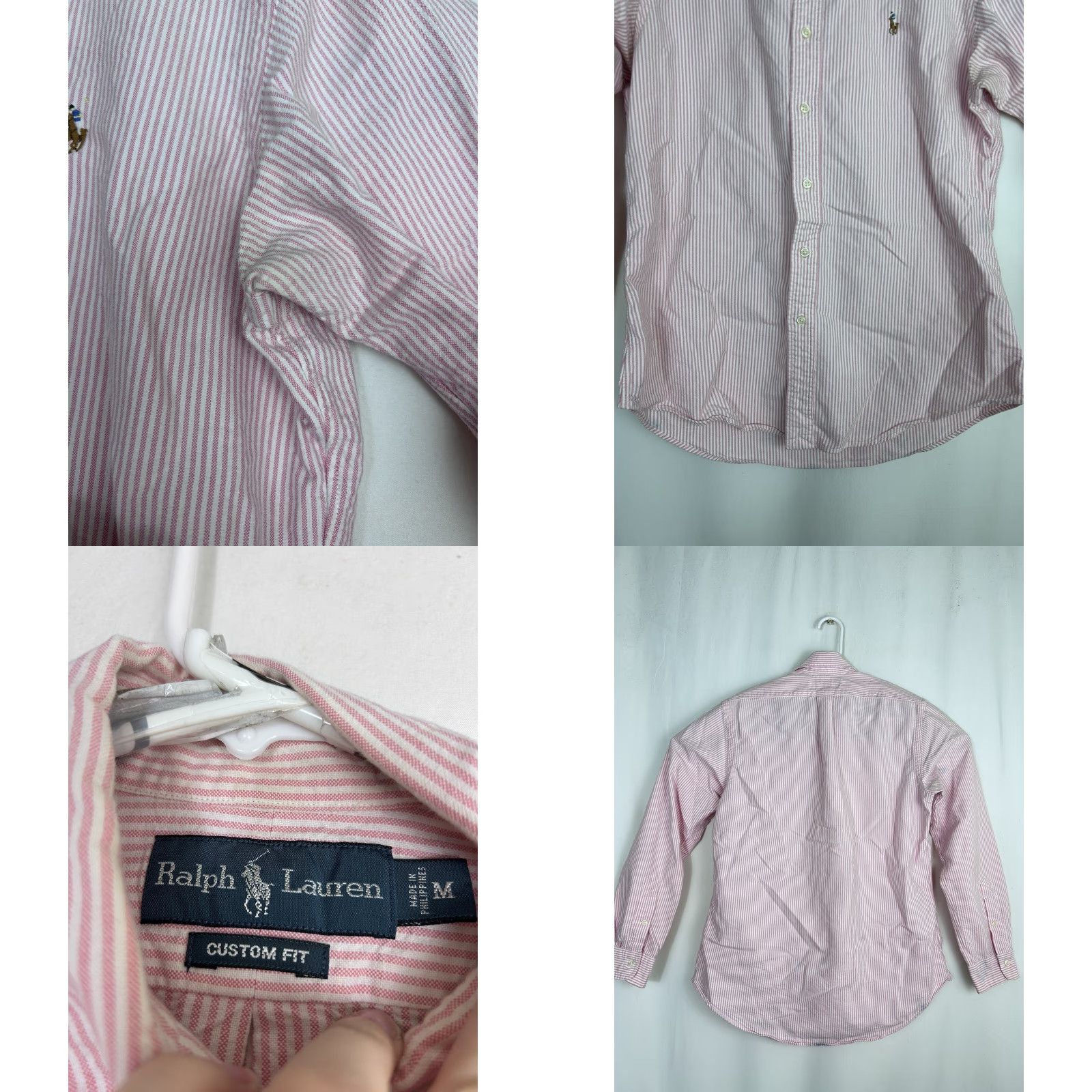 Ralph Lauren Ralph Lauren Mens Custom Fit Long Sleeve Button-Down Pink Striped Shirt M Multicolor Womens? Size US M / EU 48-50 / 2 - 8 Thumbnail