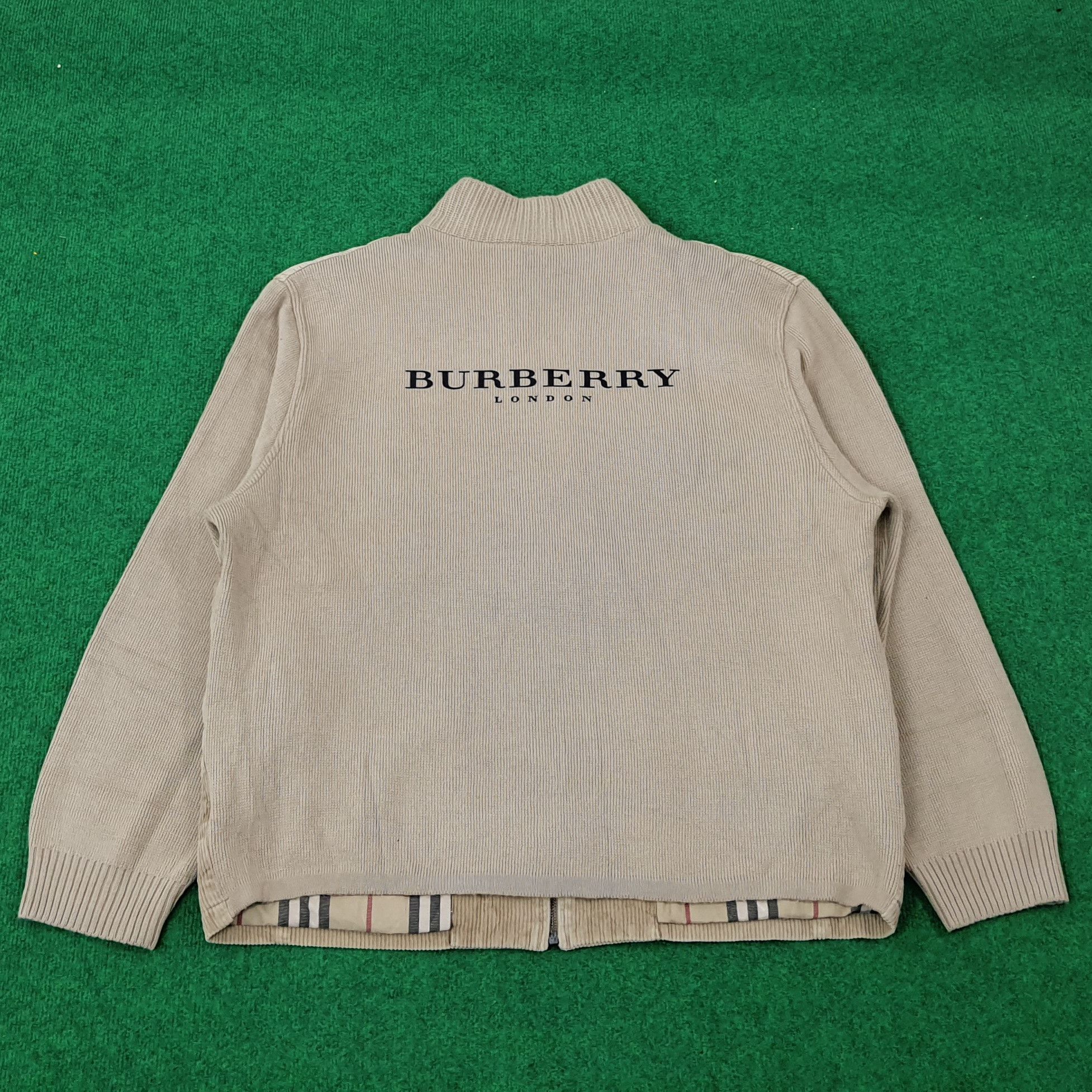 Burberry × Vintage Vintage Burberry Nova Check Knitted Corduroy Style Jacket Size US XL / EU 56 / 4 - 3 Thumbnail