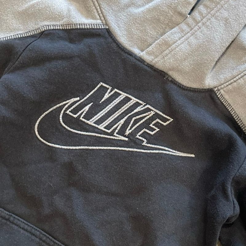Nike Nike Boys Pullover Hoodie Logo Embroidered Black Gray Size L Size US L / EU 52-54 / 3 - 2 Thumbnail