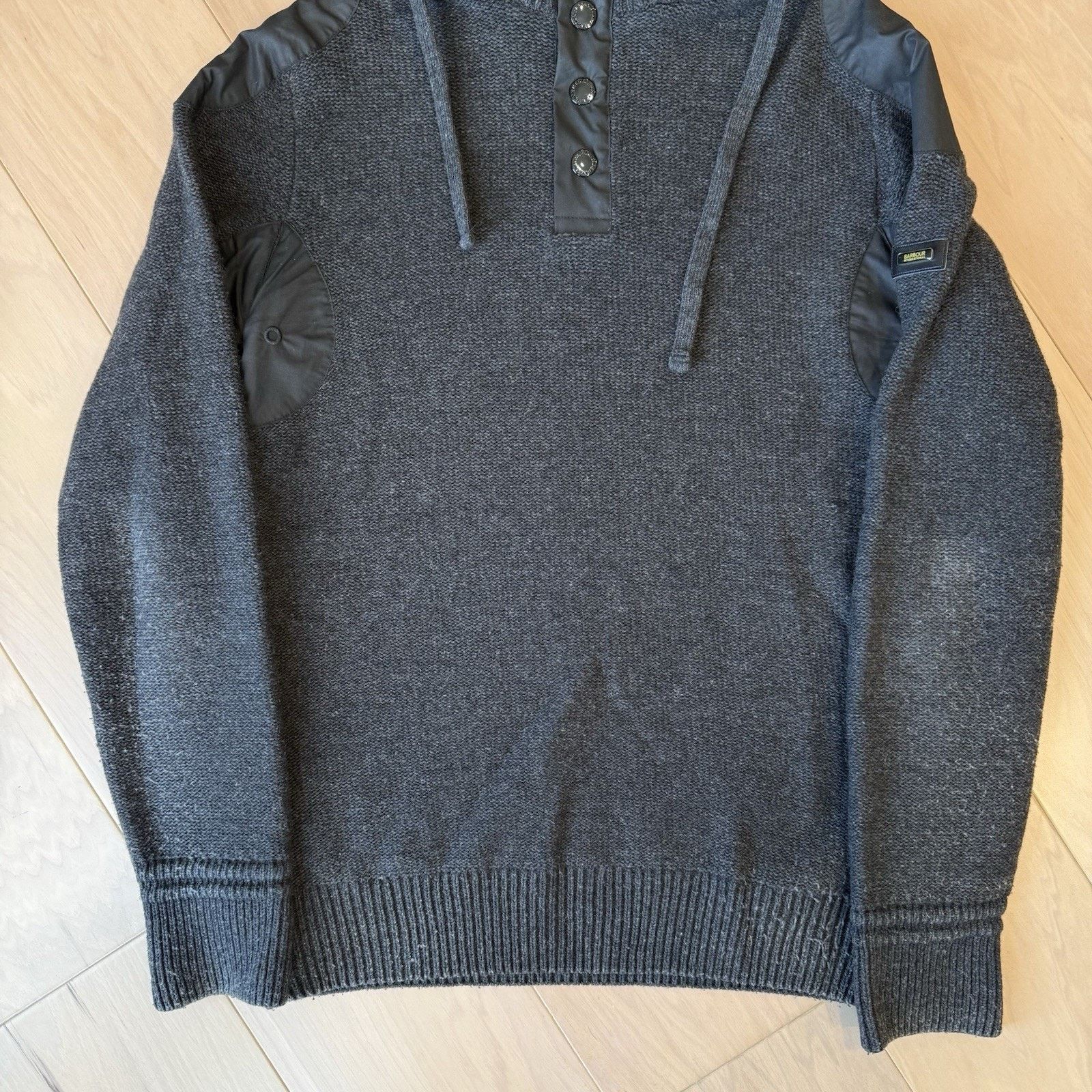 Barbour Barbour Wool Sweater Small Dark Gray Hooded Pullover Size US S / EU 44-46 / 1 - 5 Thumbnail