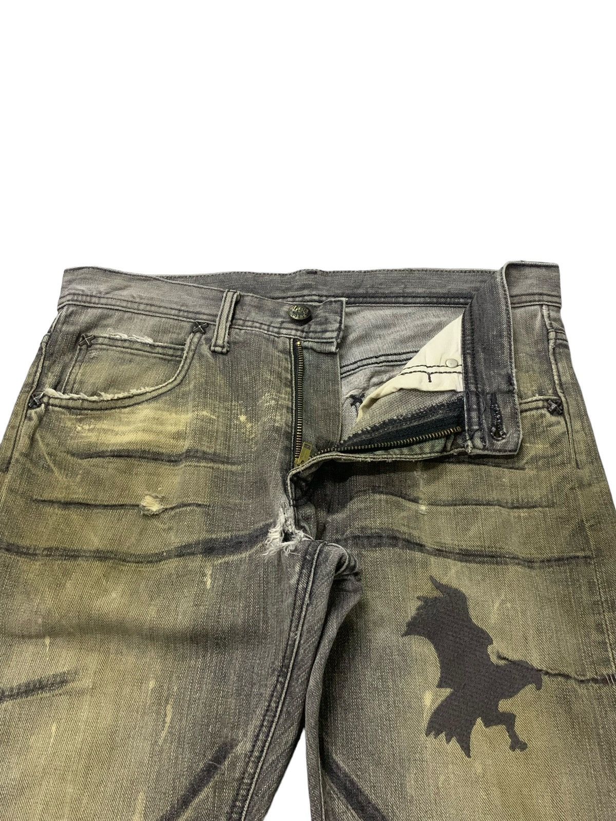 Hysteric Glamour × In The Attic × Lee Vintage Lee Japan Mud Claw Mark Distressed Denim Pants Size US 30 / EU 46 - 18 Thumbnail