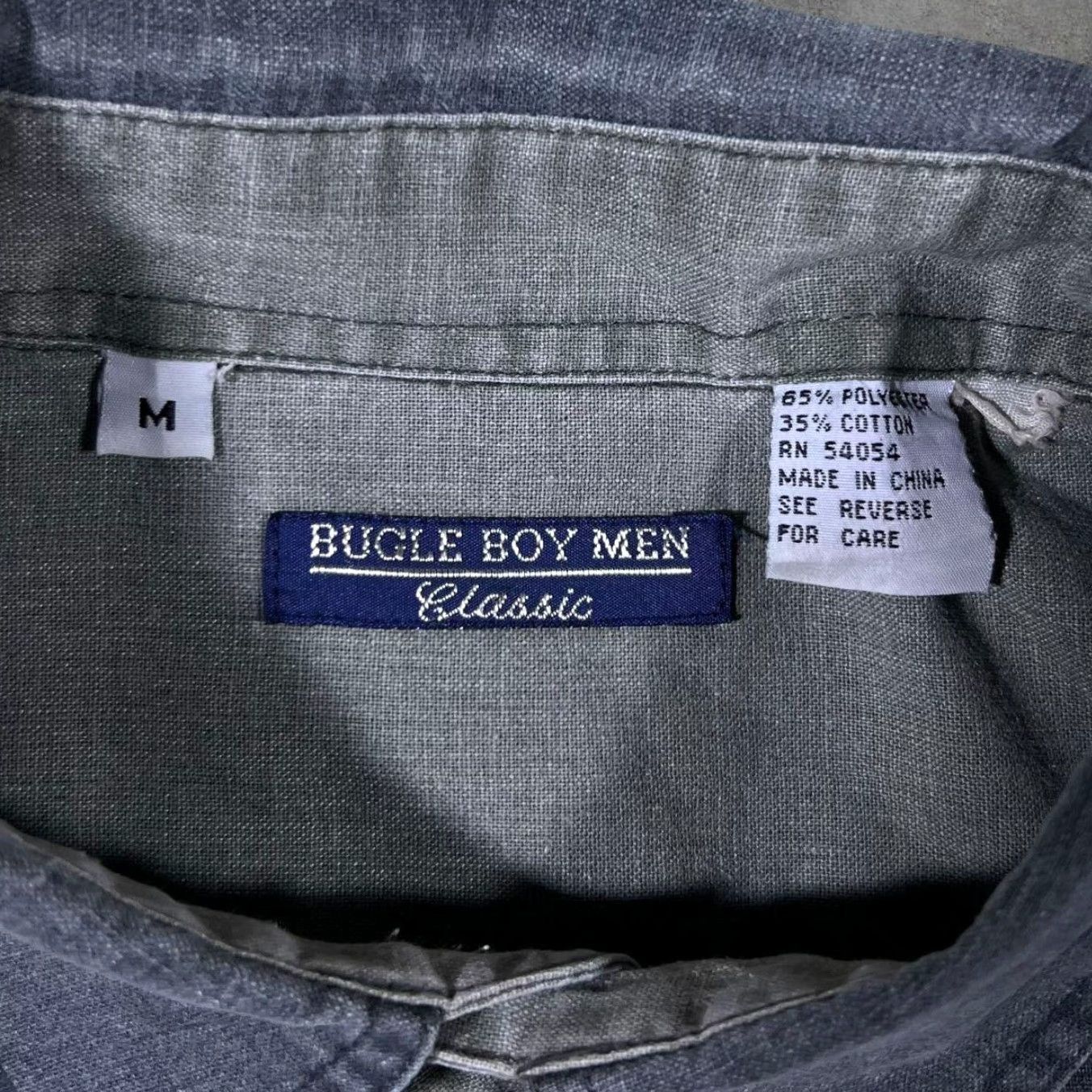 Bugle Boy VINTAGE Bugle Boy Shirt Men Classic Washed Grey Cotton Blend Long Sleeve Button-Up Medium Mens Size US M / EU 48-50 / 2 - 3 Thumbnail