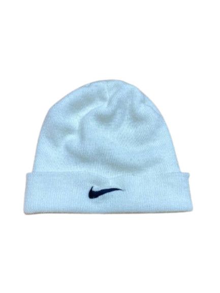 Nike Vintage Nike White Beanie Hat Size ONE SIZE - 1 Thumbnail